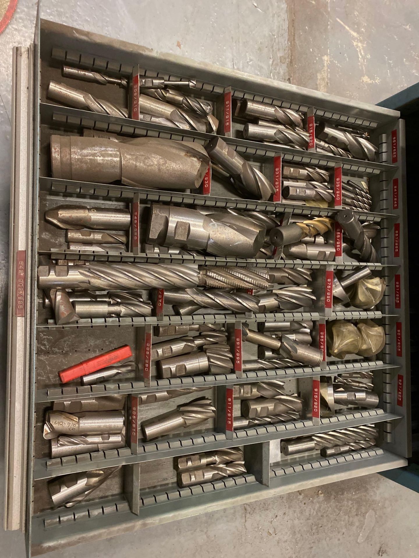 10 Drawer Nu-Era Cabinet w/ End Mills of Various sizes and types - Image 10 of 11