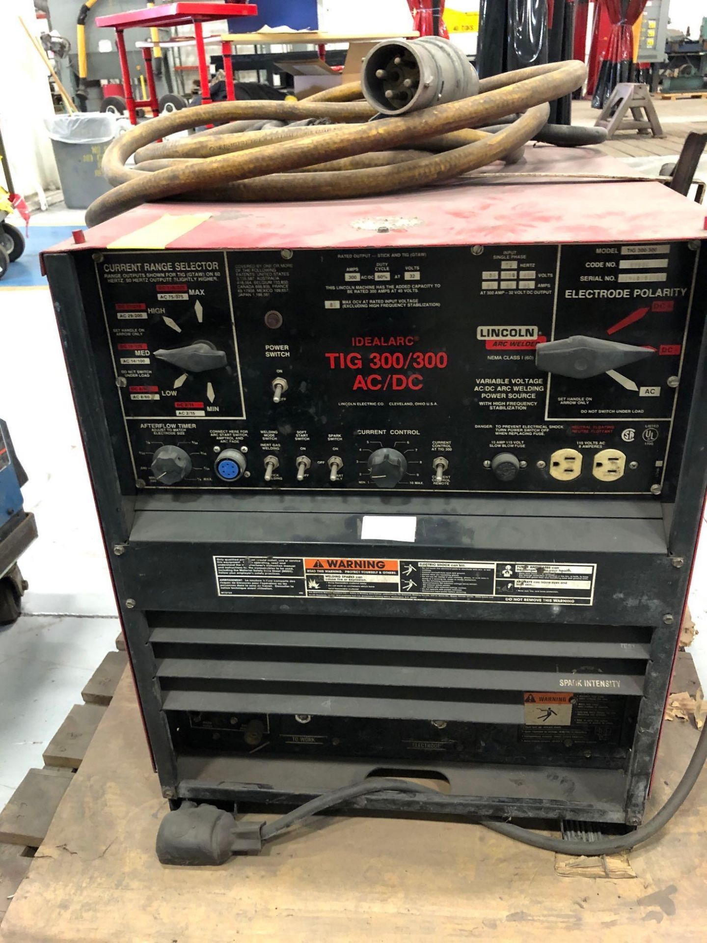 Lincoln 300Amp Idealarc TIG 300/300 Power Supply w/ Cables - Image 6 of 16