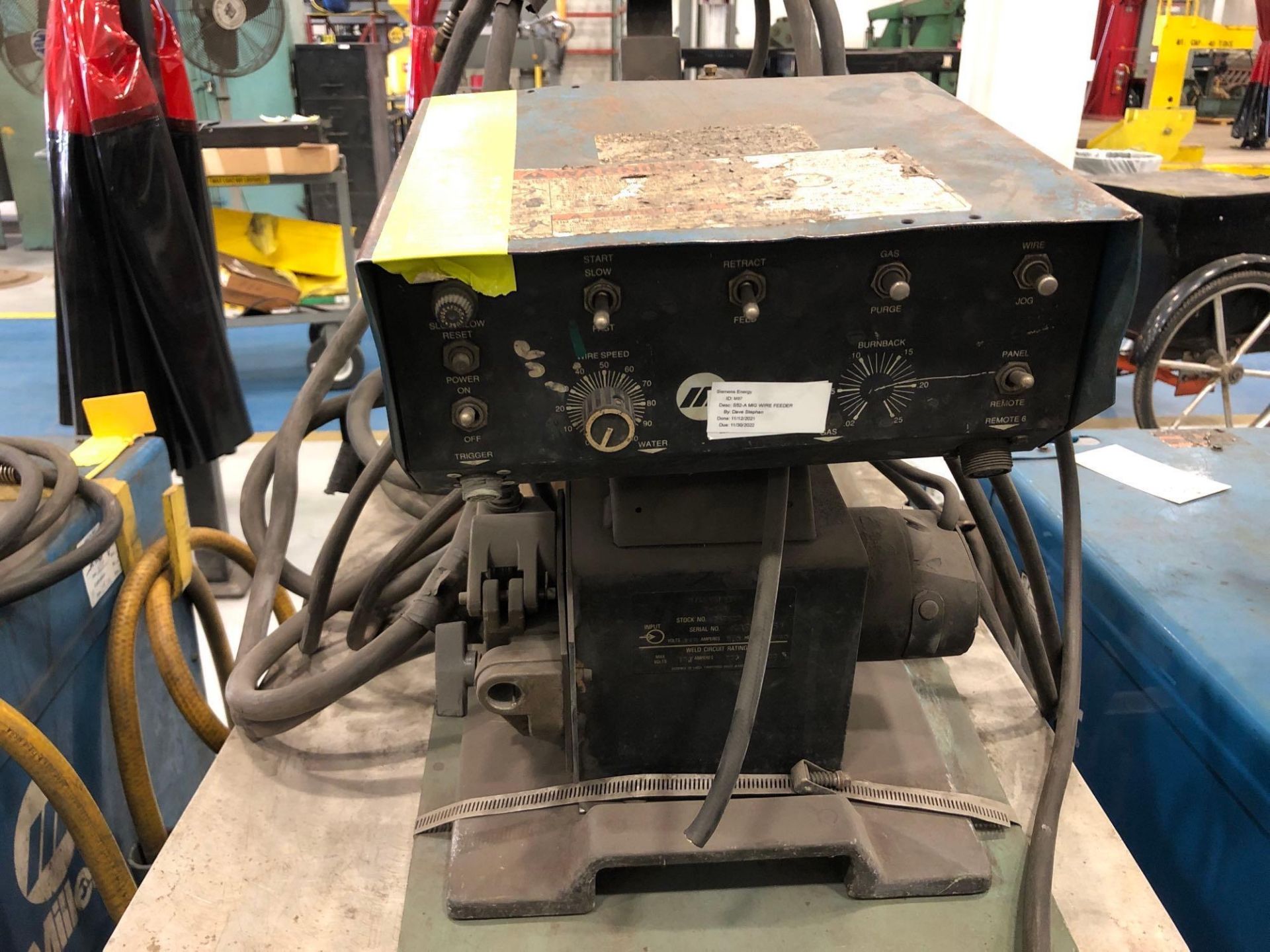 Miller 450Amp Deltaweld 452 Power Supply w/ Millermatic S-52A Wire Feeder & Cables on Wheels - Image 19 of 20