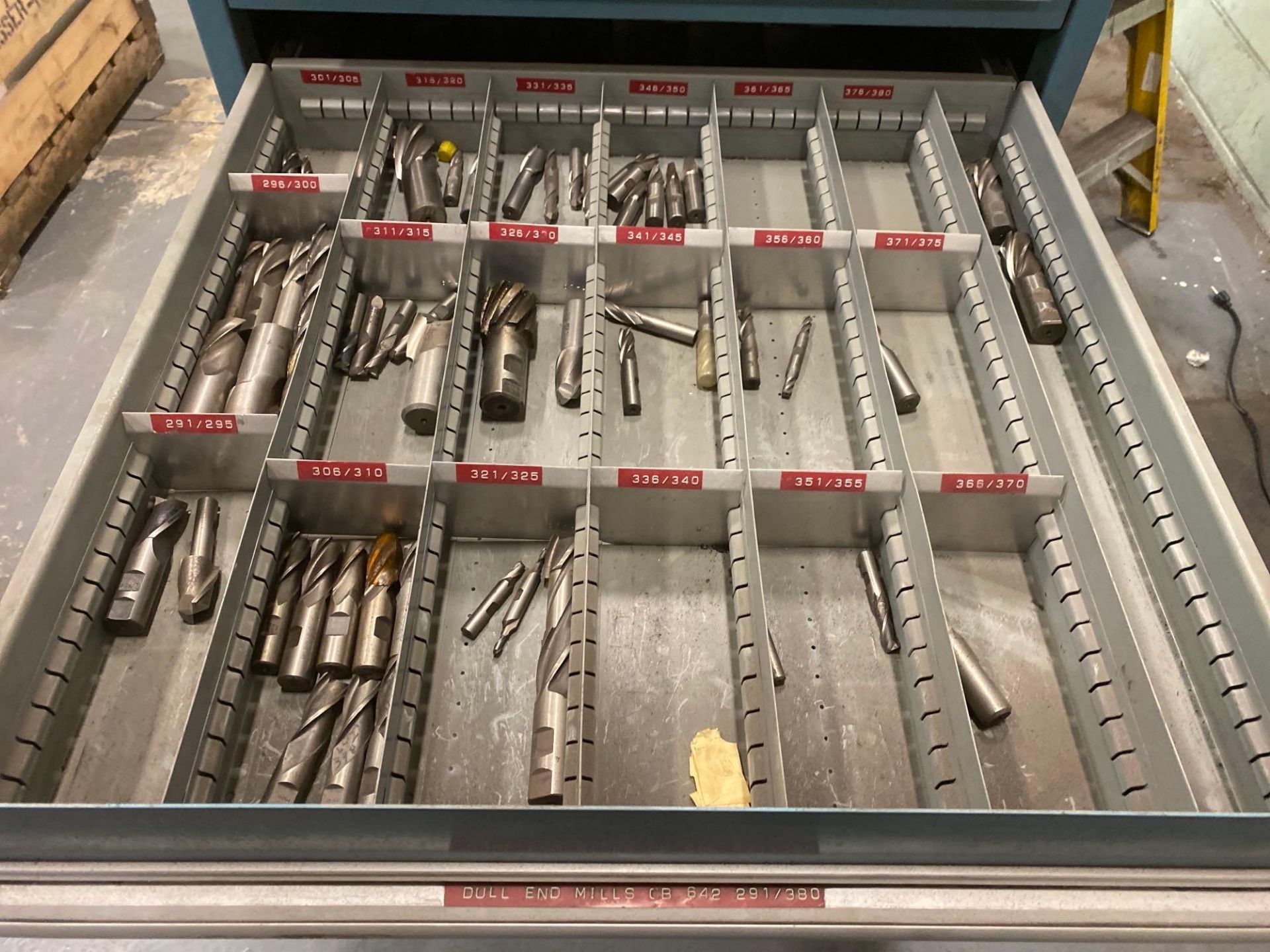10 Drawer Nu-Era Cabinet w/ End Mills of Various sizes and types - Image 5 of 11