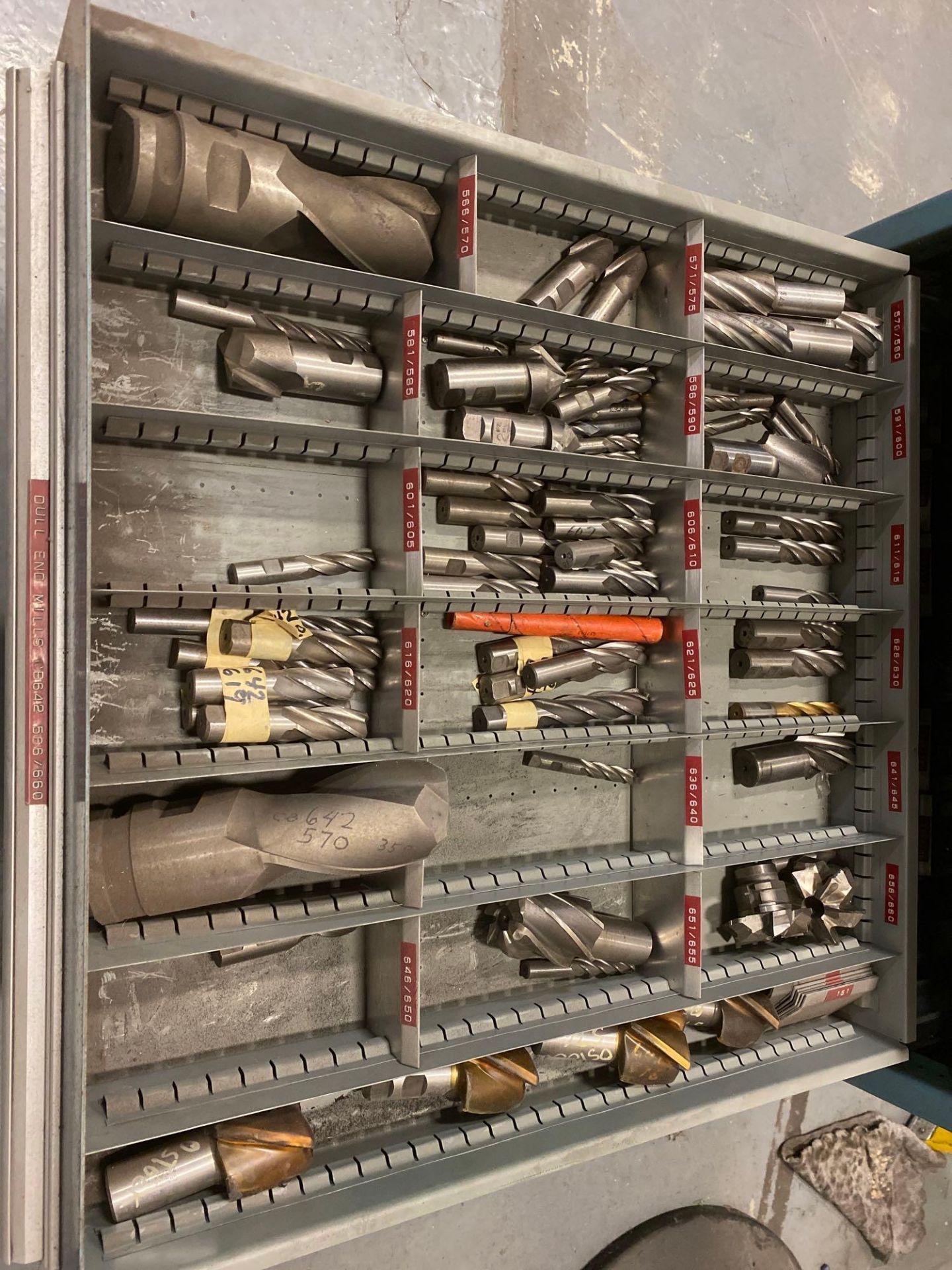 10 Drawer Nu-Era Cabinet w/ End Mills of Various sizes and types - Image 8 of 11