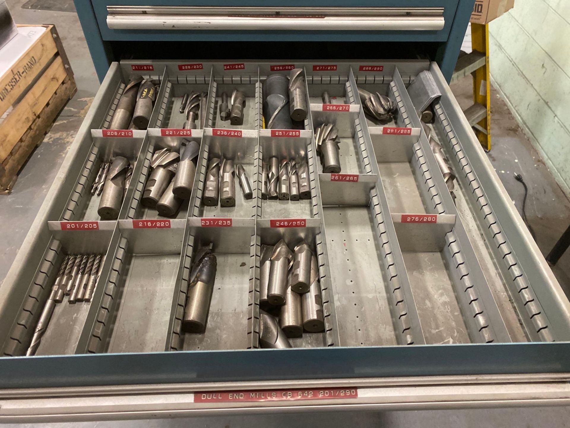 10 Drawer Nu-Era Cabinet w/ End Mills of Various sizes and types - Image 4 of 11