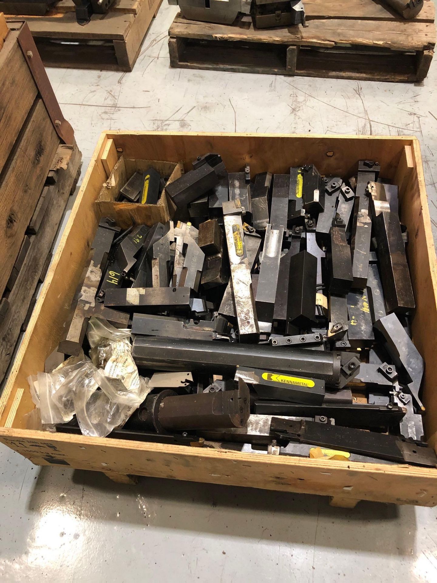 Lot of Carbide Insert Cutters, Holders, Boring Bar, and Misc items in Wood Box / Crate - Image 3 of 3