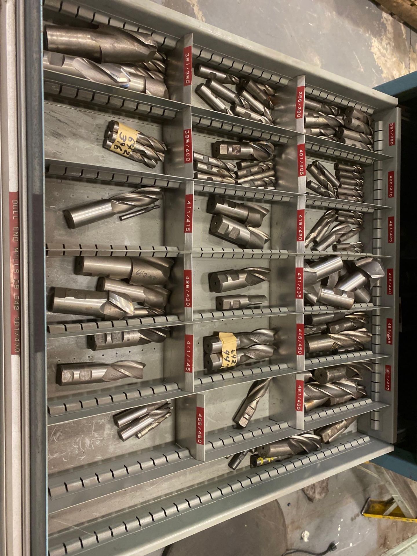 10 Drawer Nu-Era Cabinet w/ End Mills of Various sizes and types - Image 6 of 11
