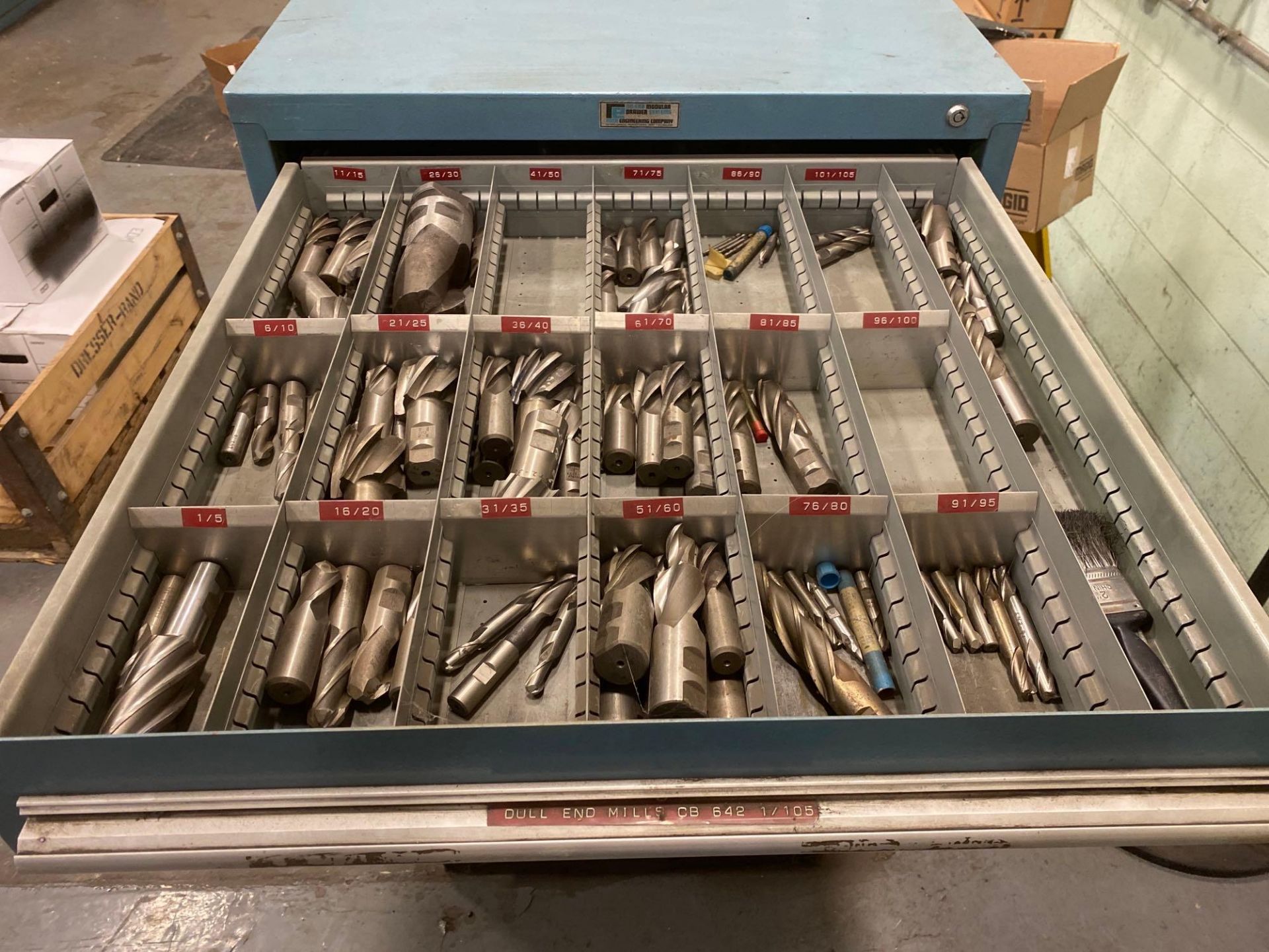10 Drawer Nu-Era Cabinet w/ End Mills of Various sizes and types - Image 2 of 11
