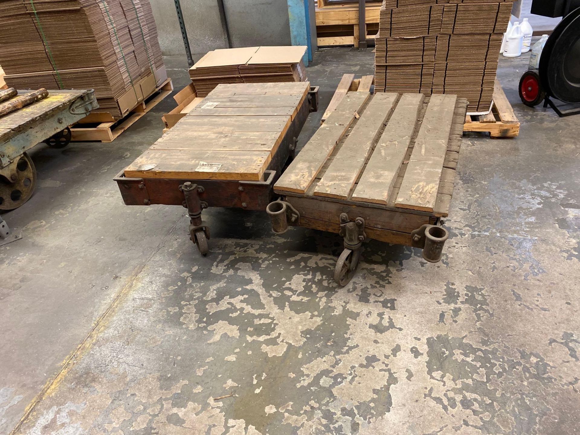 Lot of (2) Wooden Ind. Carts - Image 2 of 3