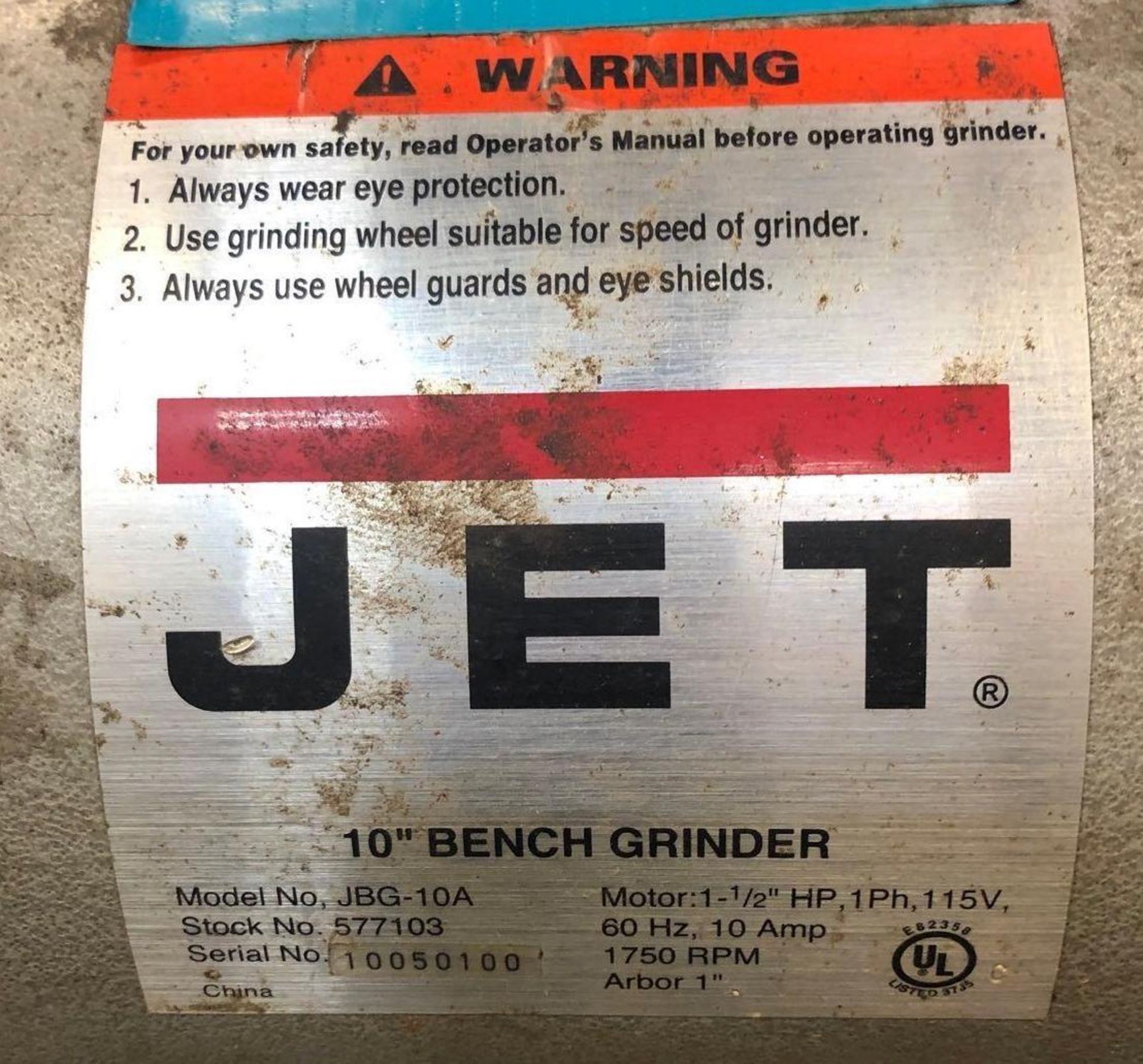 10" Jet JBG-10A D.E. Bench Grinder - Image 4 of 4