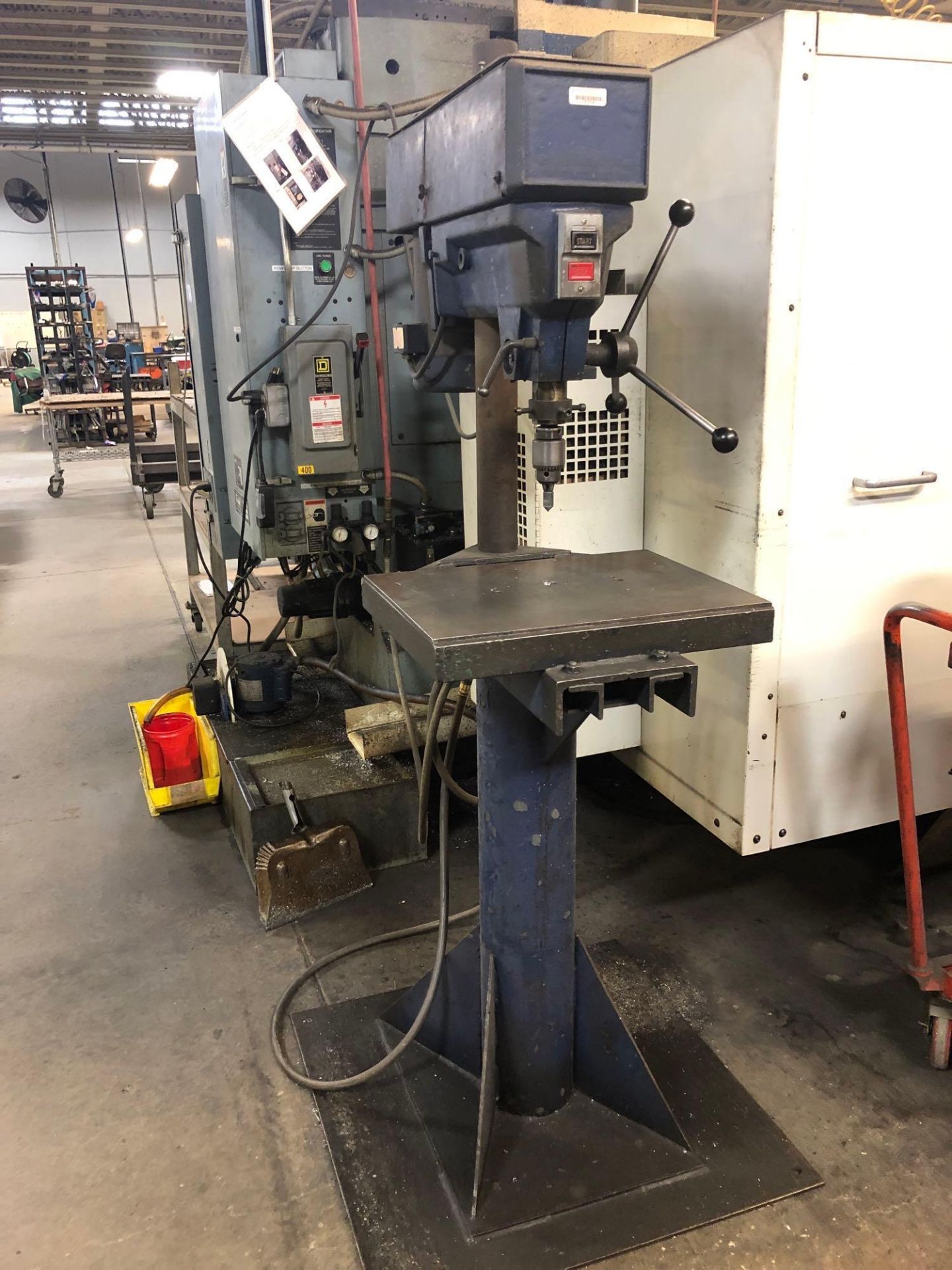 15" Drill Press Mounted on steel stand