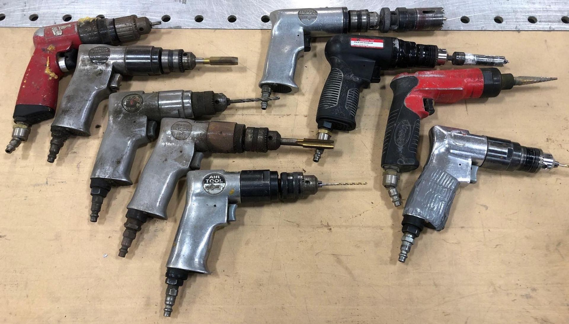 Lot of (9) Pneumatic Misc Drills