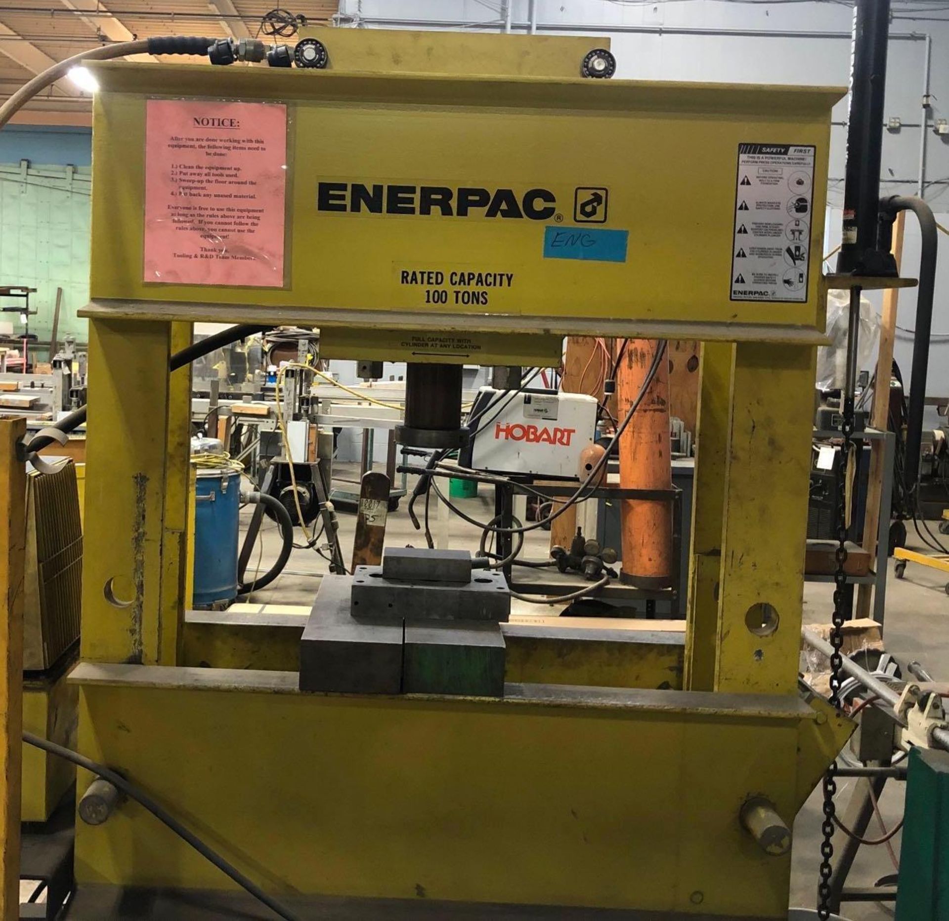 100 Ton Enerpac H Frame Hydraulic Press - Image 4 of 5