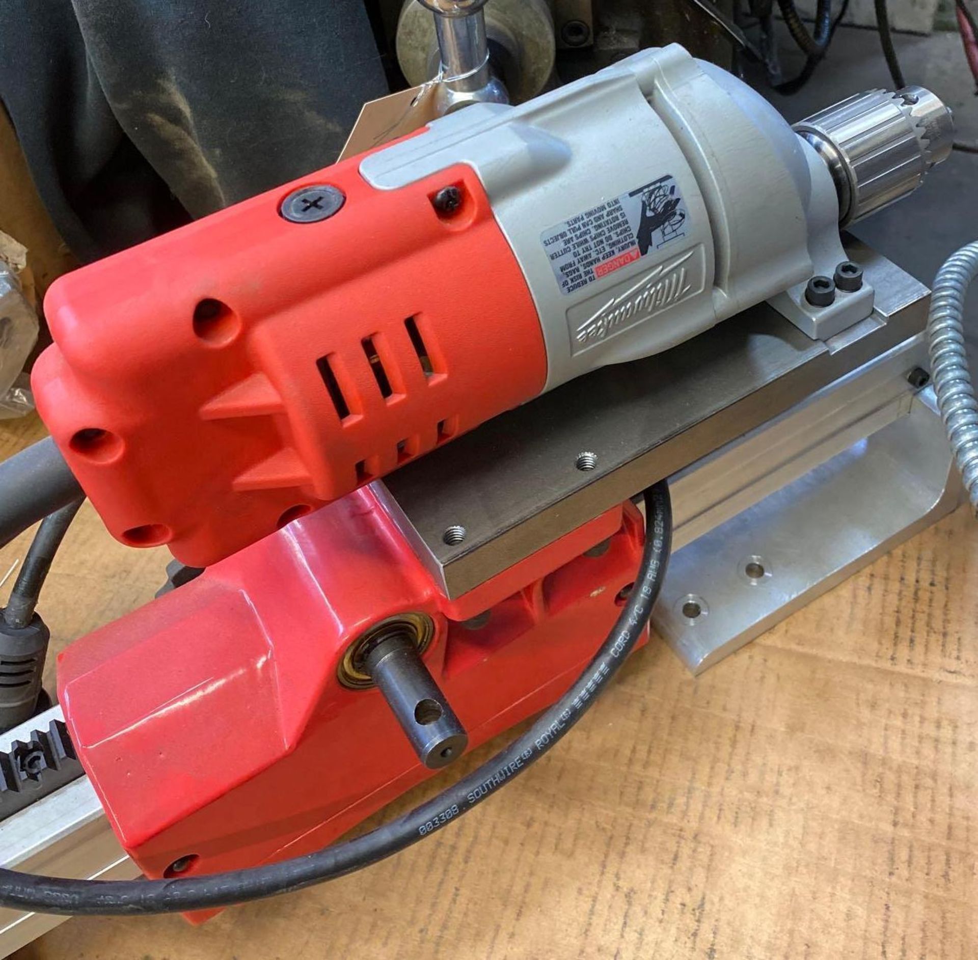 New 1/2" Milwaukee 4253-1 Drill w/ BLUEROCK Mod 4" Z1 W/S - Coring Drill Stand - Image 3 of 3