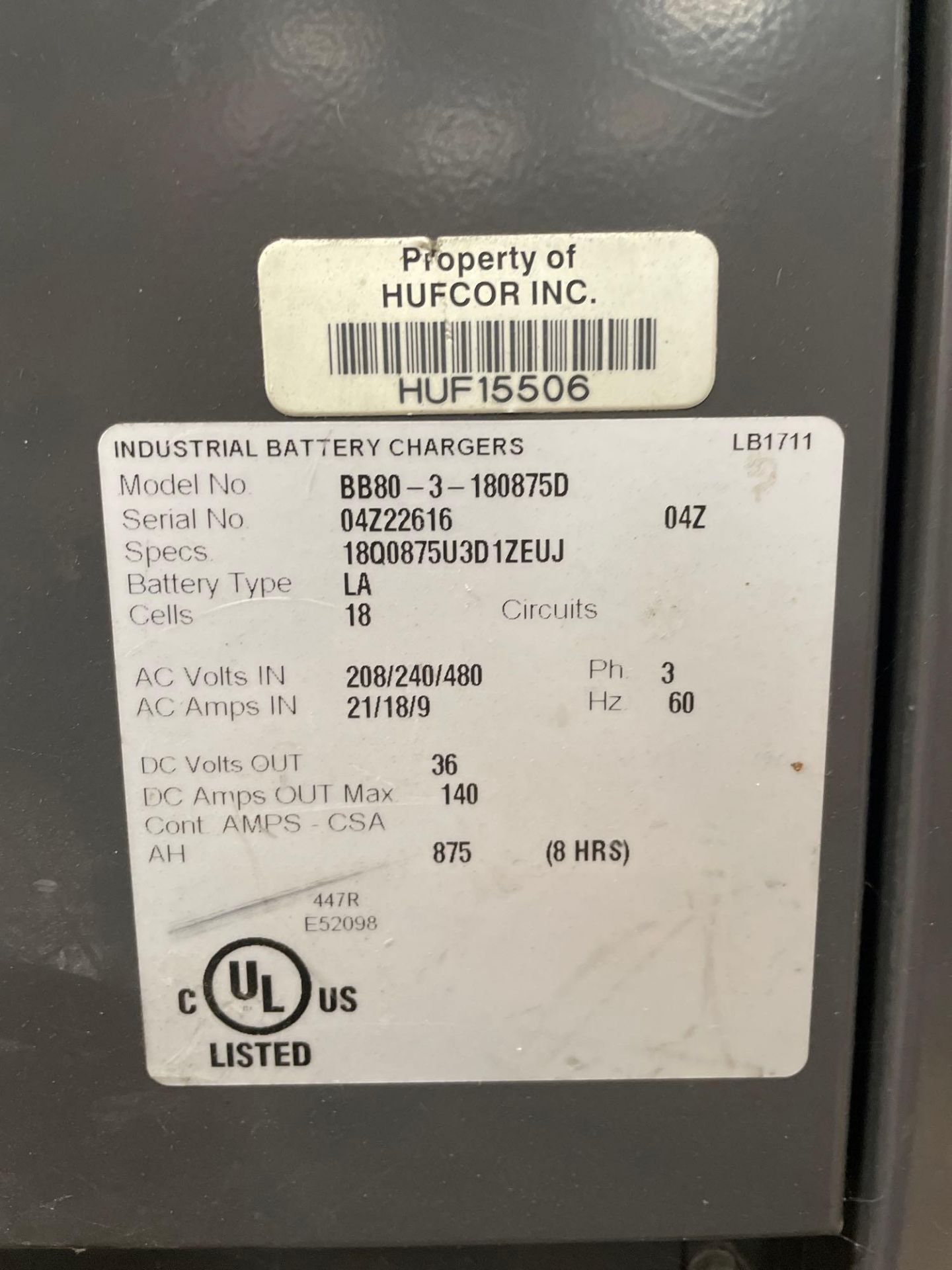 Battery Builders Inc. Industrial Battery Charger - Image 5 of 5