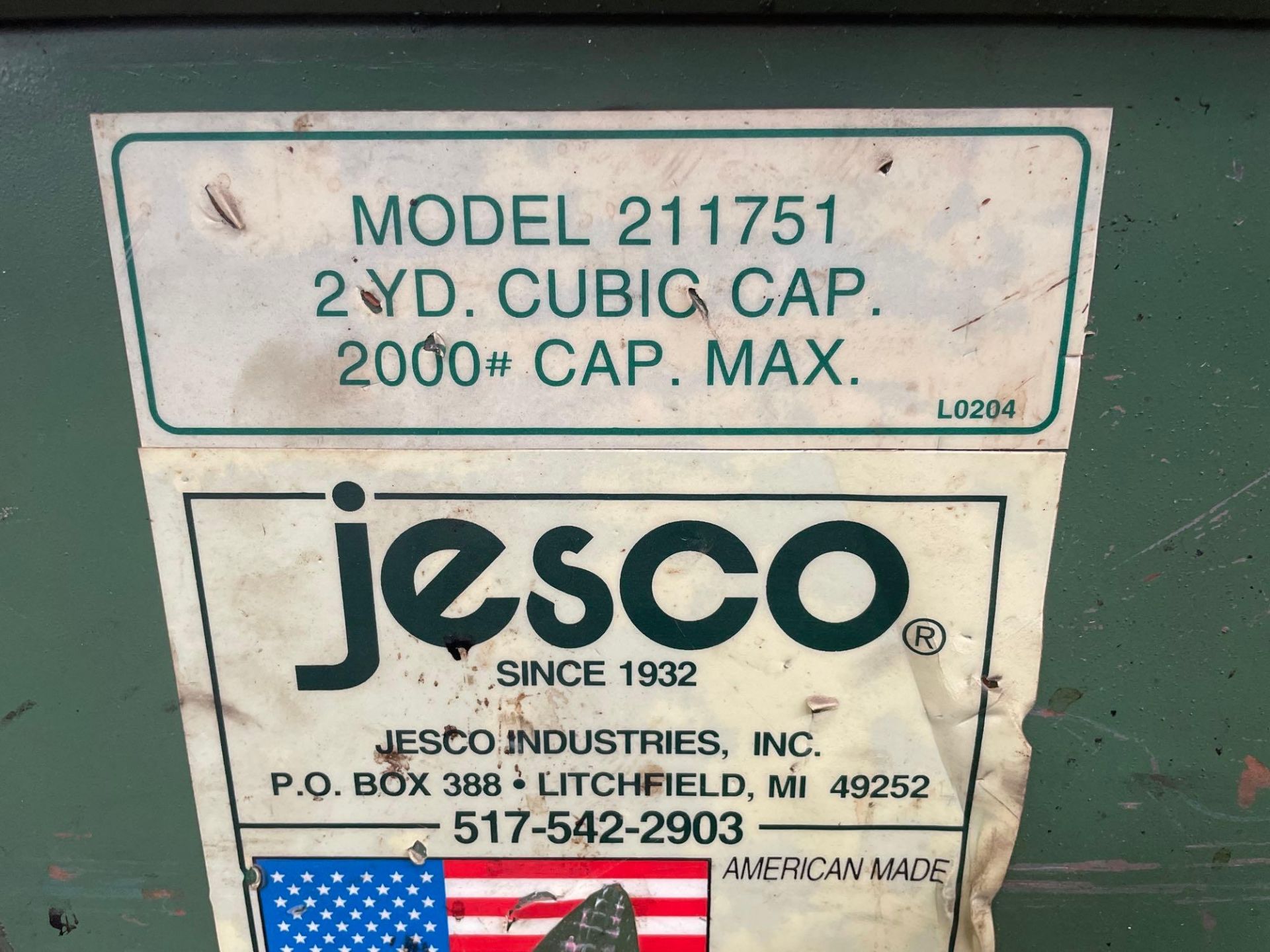 Jesco 2 Yard Scrap Hopper - Image 3 of 3