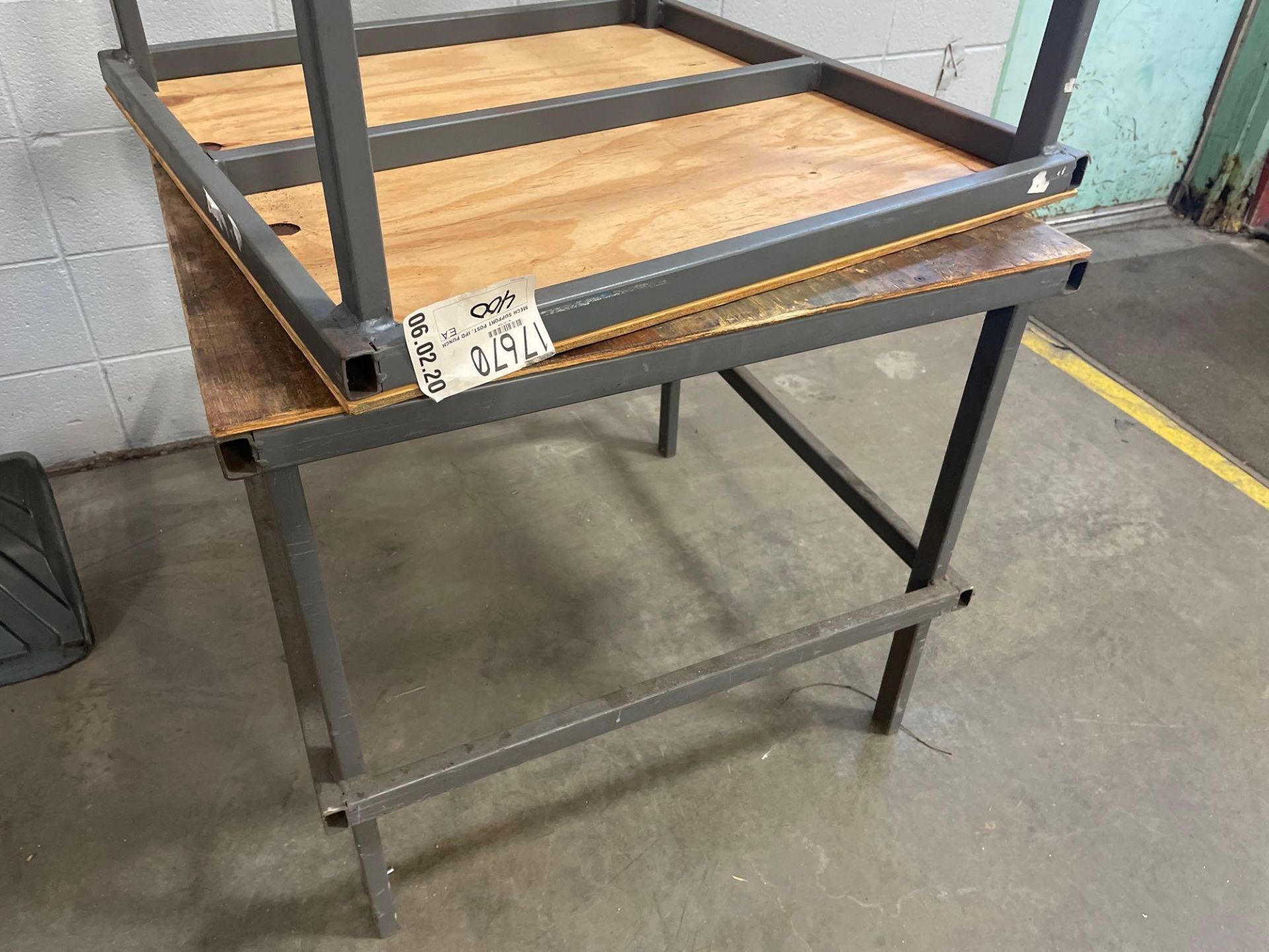 Lot of (2) Metal Frame Tables - Image 2 of 3