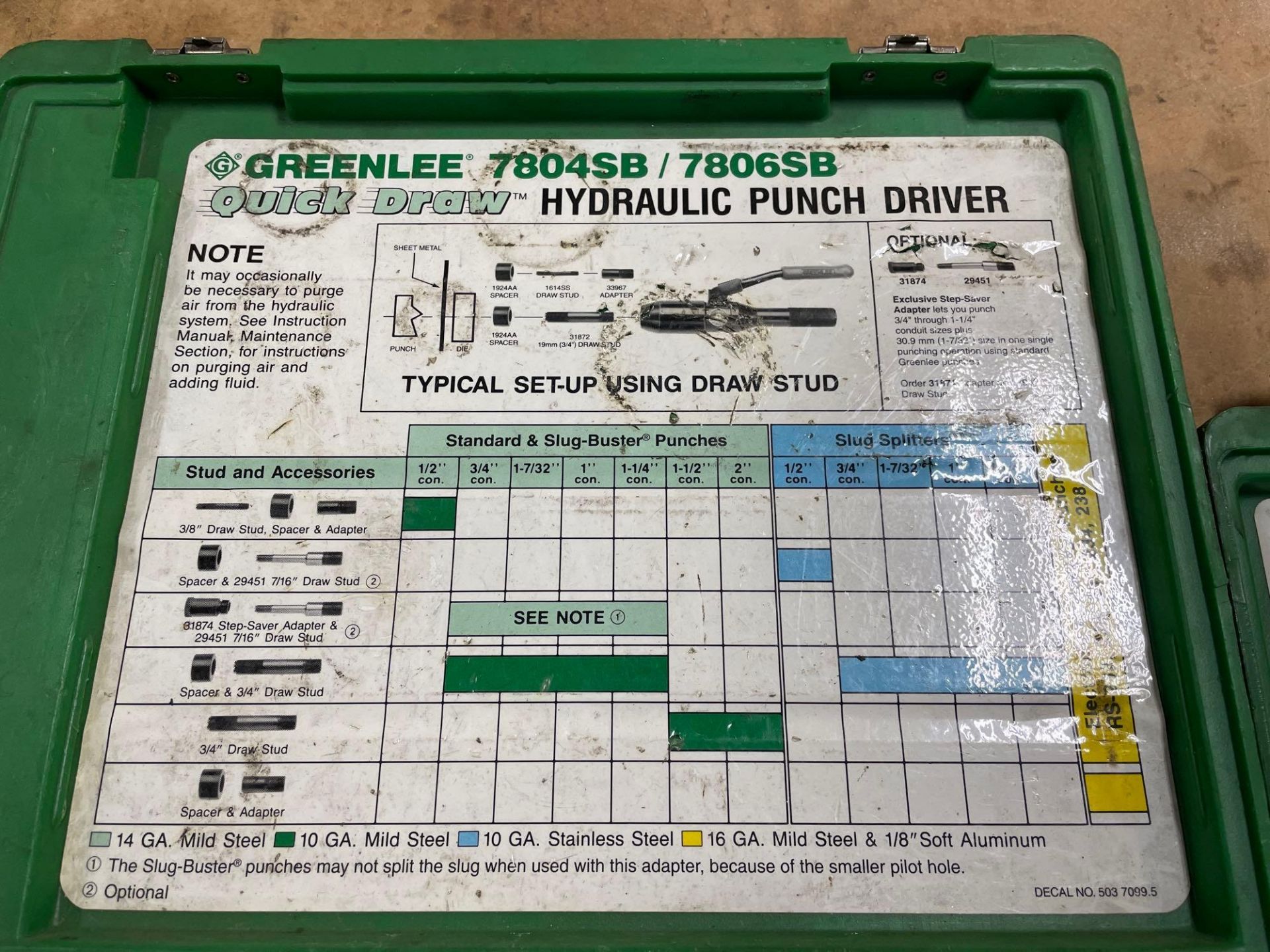 Greenlee Hydraulic Punch Driver/Knockout Punch Kits - Image 3 of 5