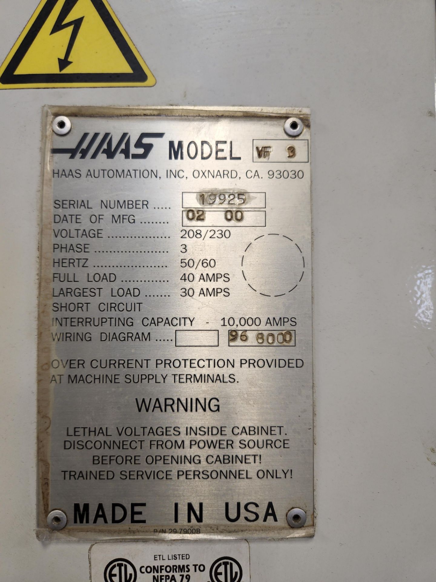 2000 Haas VF3 Vertical Machining Center - Image 14 of 14