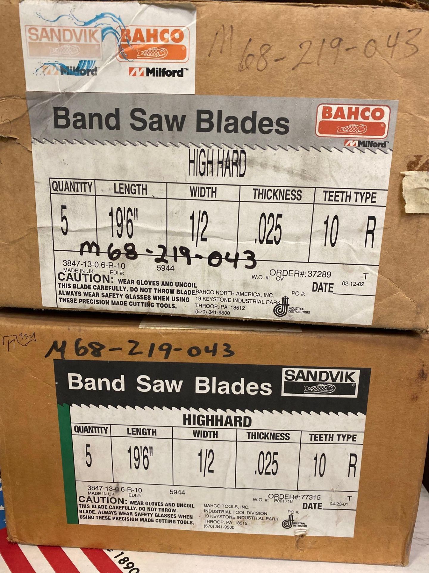 Lot of (10) NEW Sandvik Band saw blades, 19’6x1/2x.025x10R - Image 2 of 4