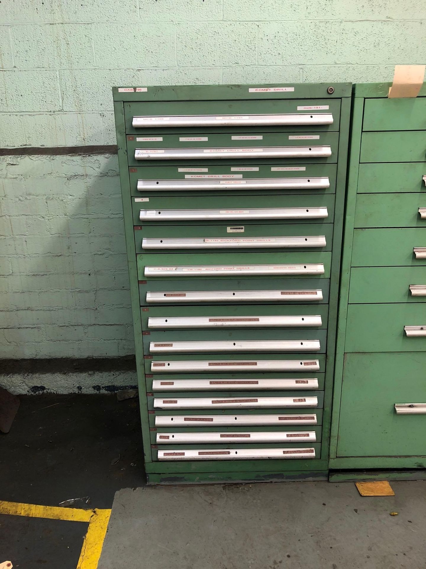 15 Drawer Stanley Vidmar Type Cabinet, 30" W x 28" D x 61" H