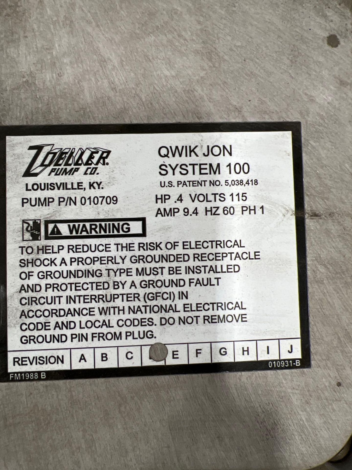 Zoeller Pump Quik Jon System - Image 9 of 9