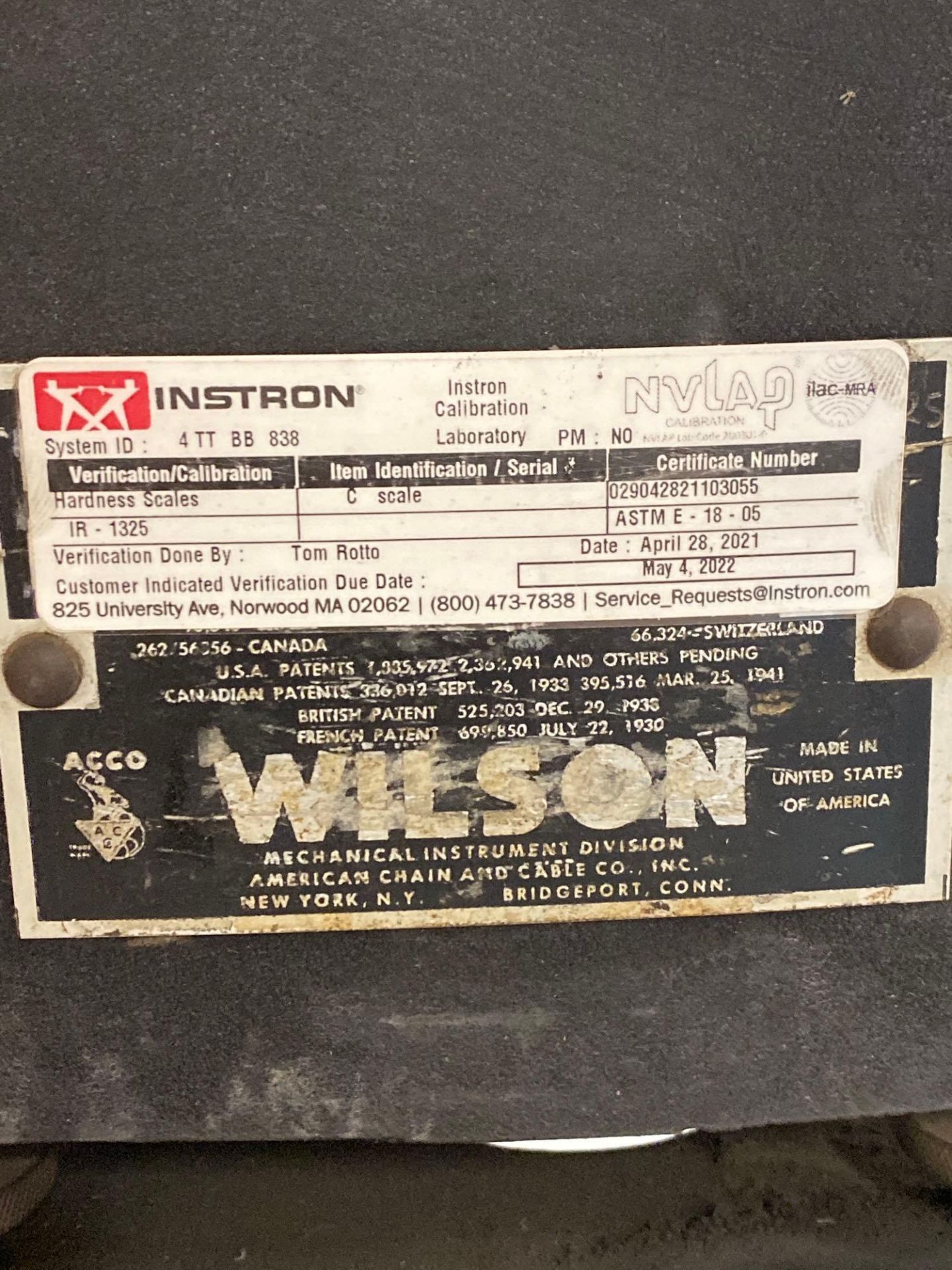 Wilson Model 4 TT BB Hardness Checker & Misc. Test Pieces - Image 5 of 11