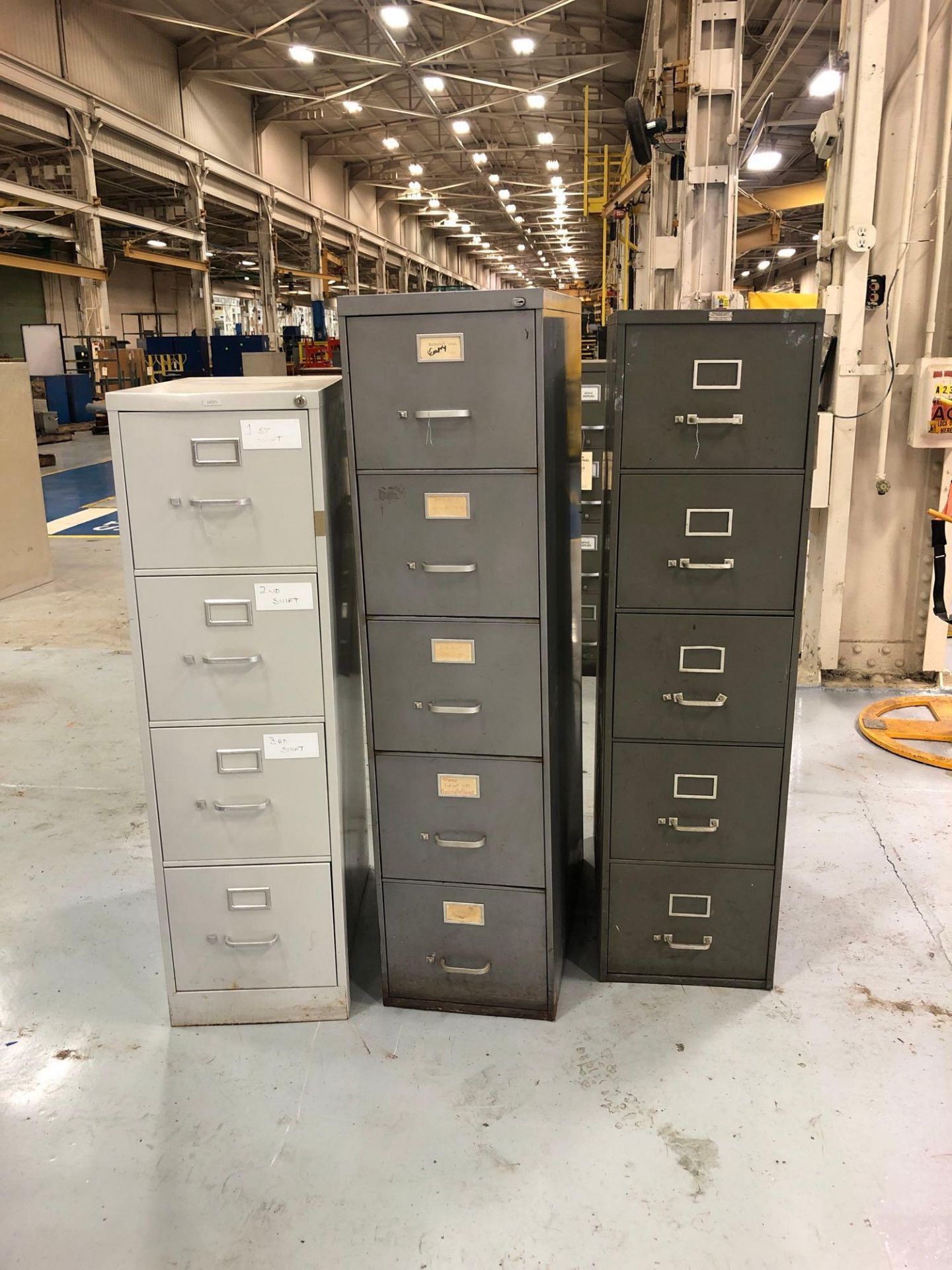 Lot of (3) File Cabinets 1-4 Drawer 2-5 Drawer