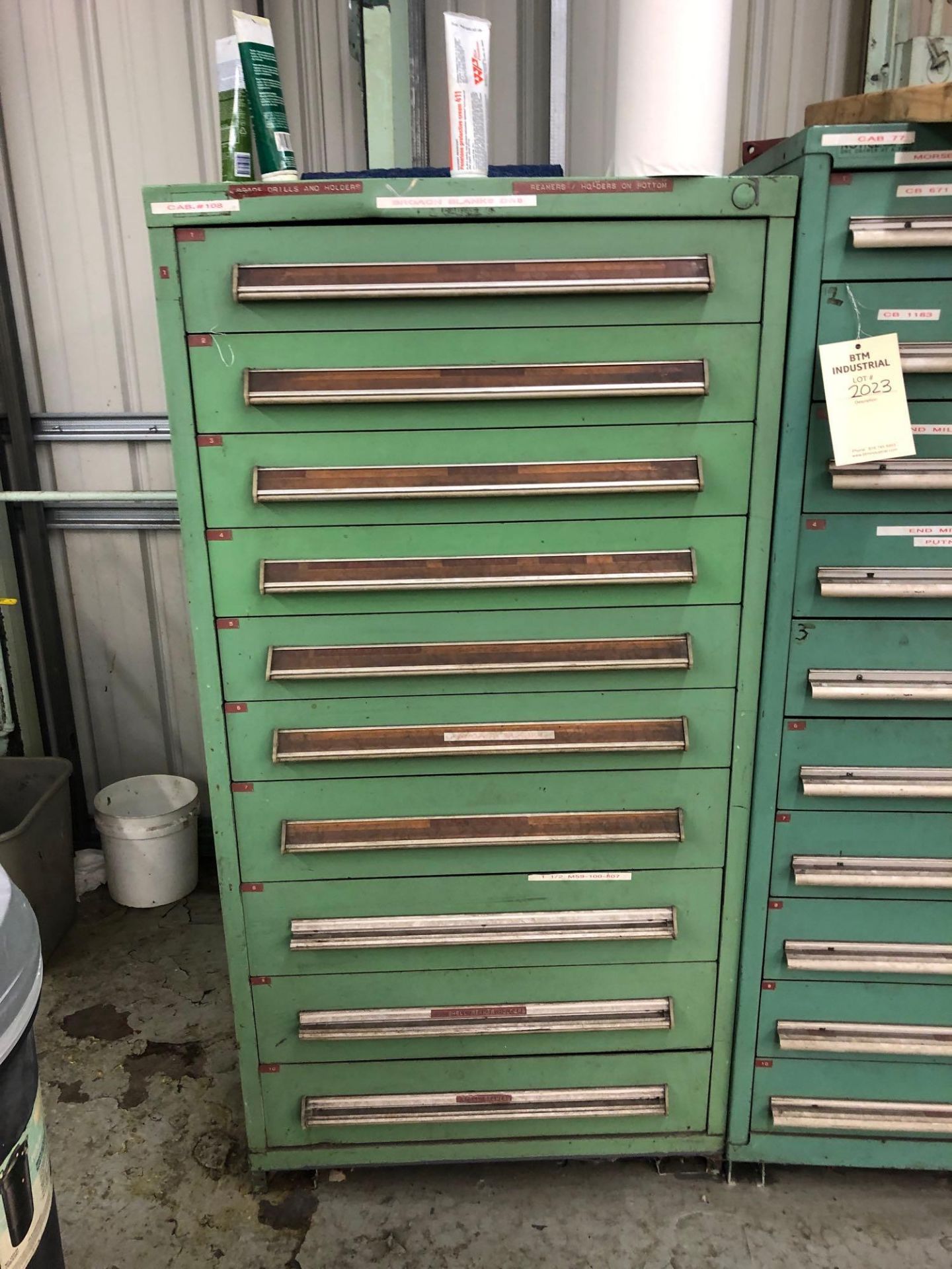 10 Drawer Stanley Vidmar Cabinet, 30" x 28" x 59”