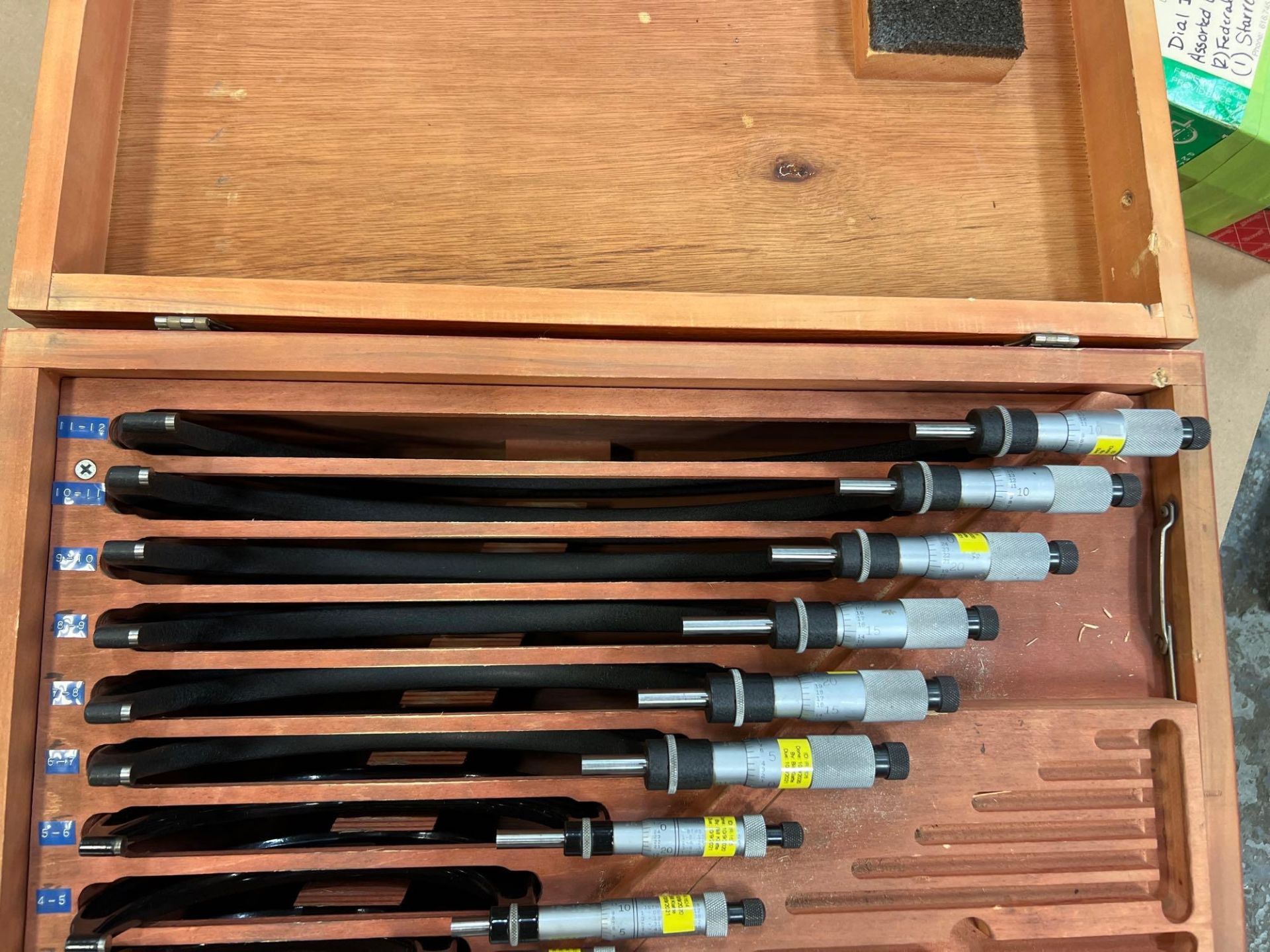 Starrett Outside Micrometers Wooden Case - Image 6 of 8