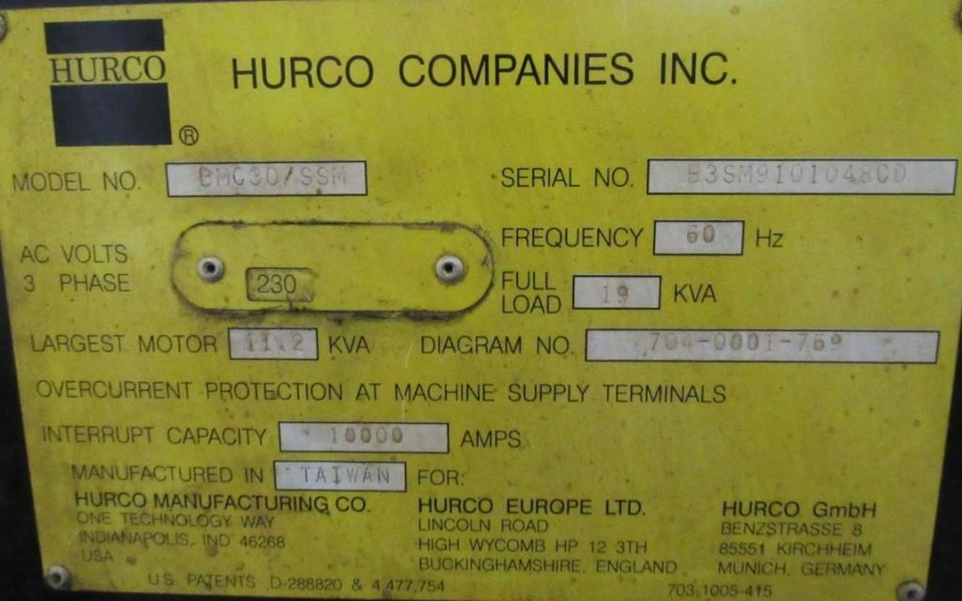1998 Hurco BMC3017 Vertical Machining Center - Image 4 of 8