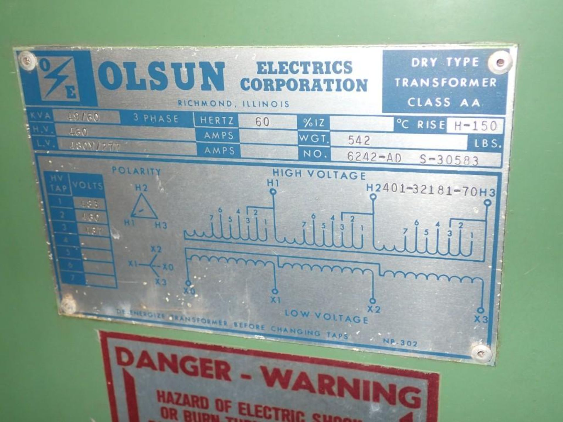 49/60 KVA Olsun Transformer - Image 4 of 4