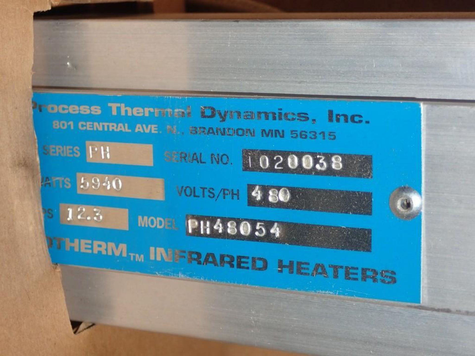 Process Thermal Dynamics Infrared Heater #PH - Image 3 of 3