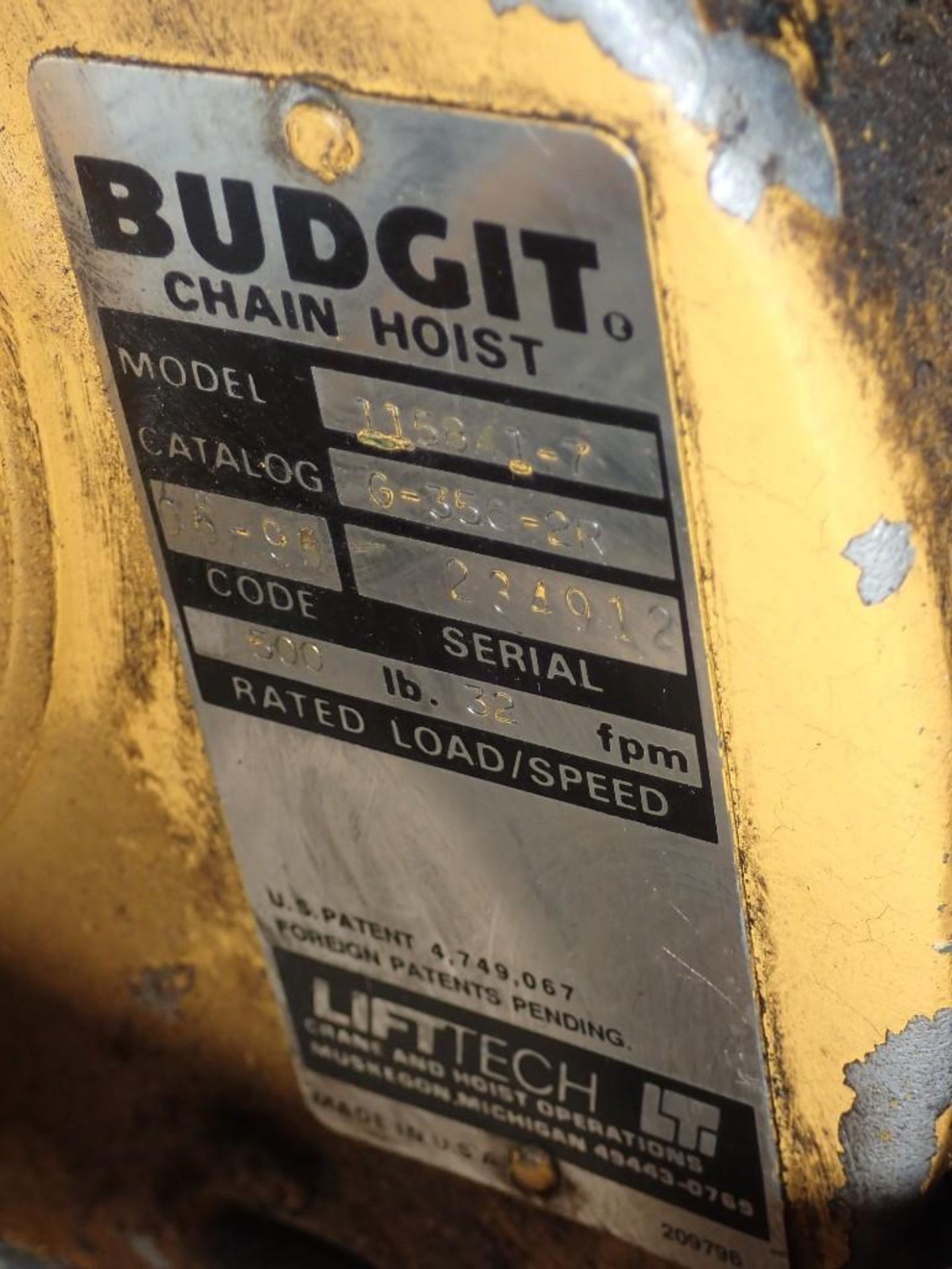 1/4 Ton Budgit Hoist - Image 5 of 6