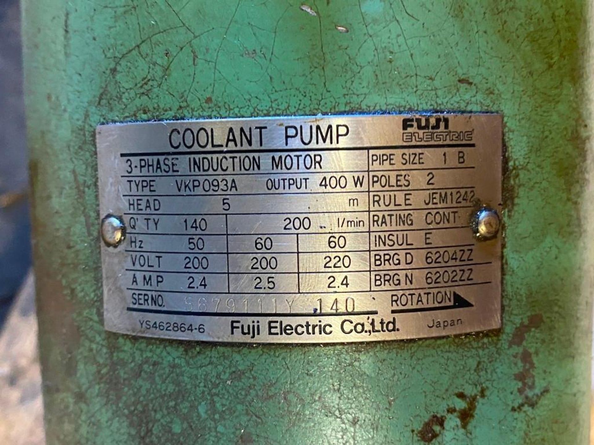 Fuji Electric #VKP093A Coolant Pump - Image 3 of 3