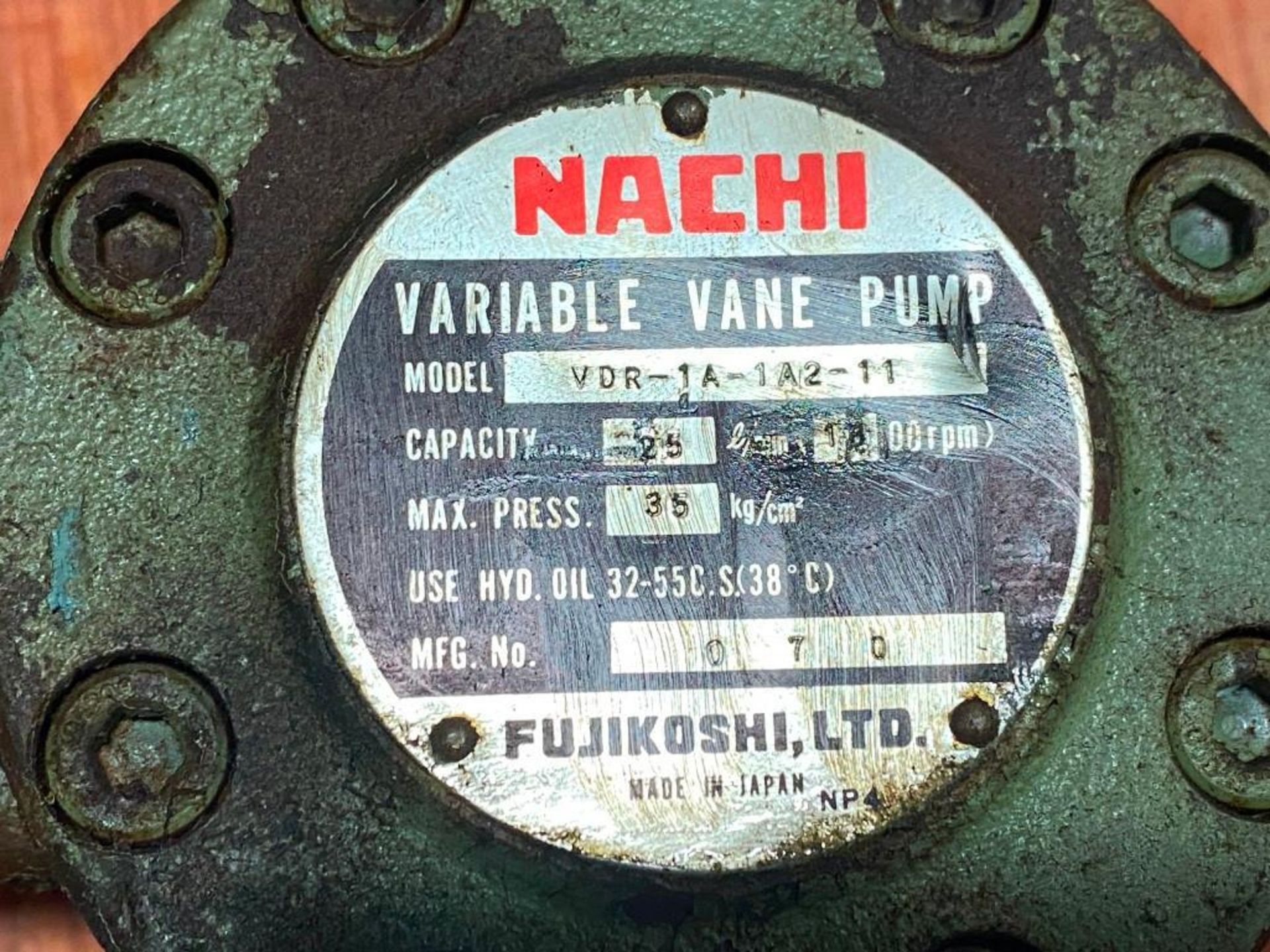 Lot of (2) Nachi #VDR-1A-1A2-11 Variable Vane Pumps - Image 3 of 4