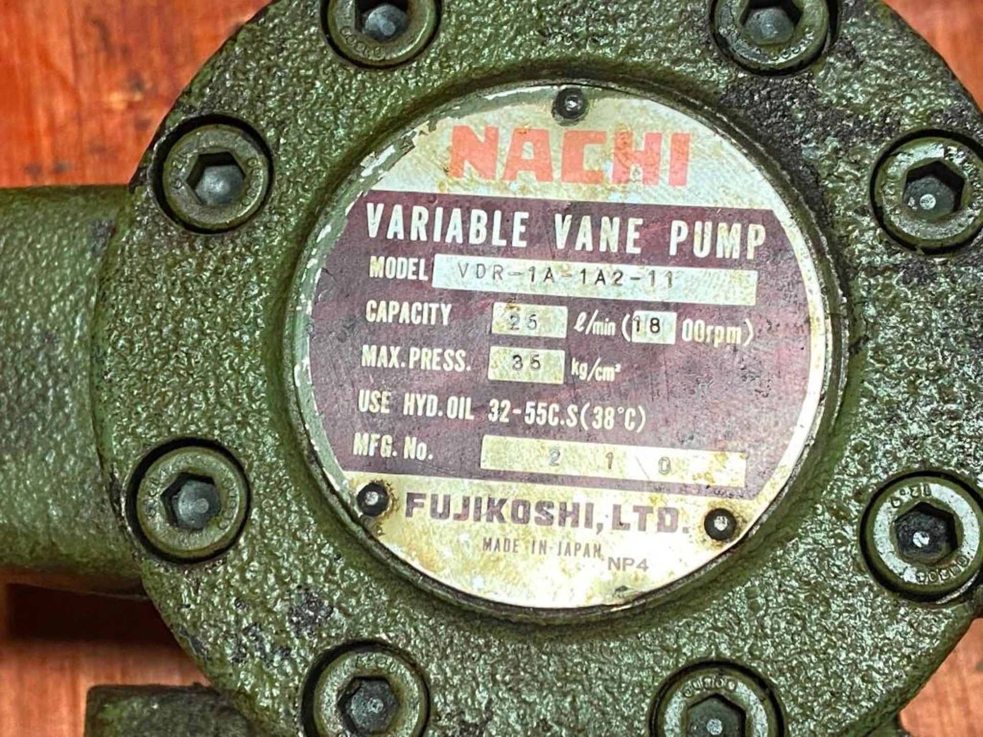 Lot of (2) Nachi #VDR-1A-1A2-11 Variable Vane Pumps - Image 4 of 4