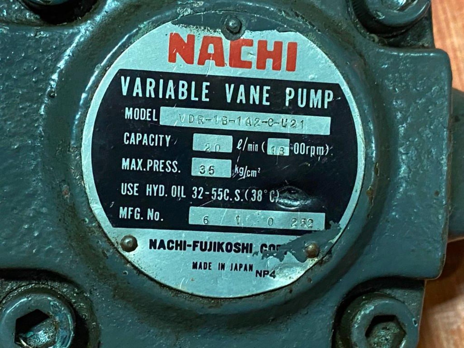 Lot of (2) Nachi #VDR-1B-1A2-C-U21 & #VDR-1B-1A3-1146G Variable Vane Pumps - Image 3 of 4