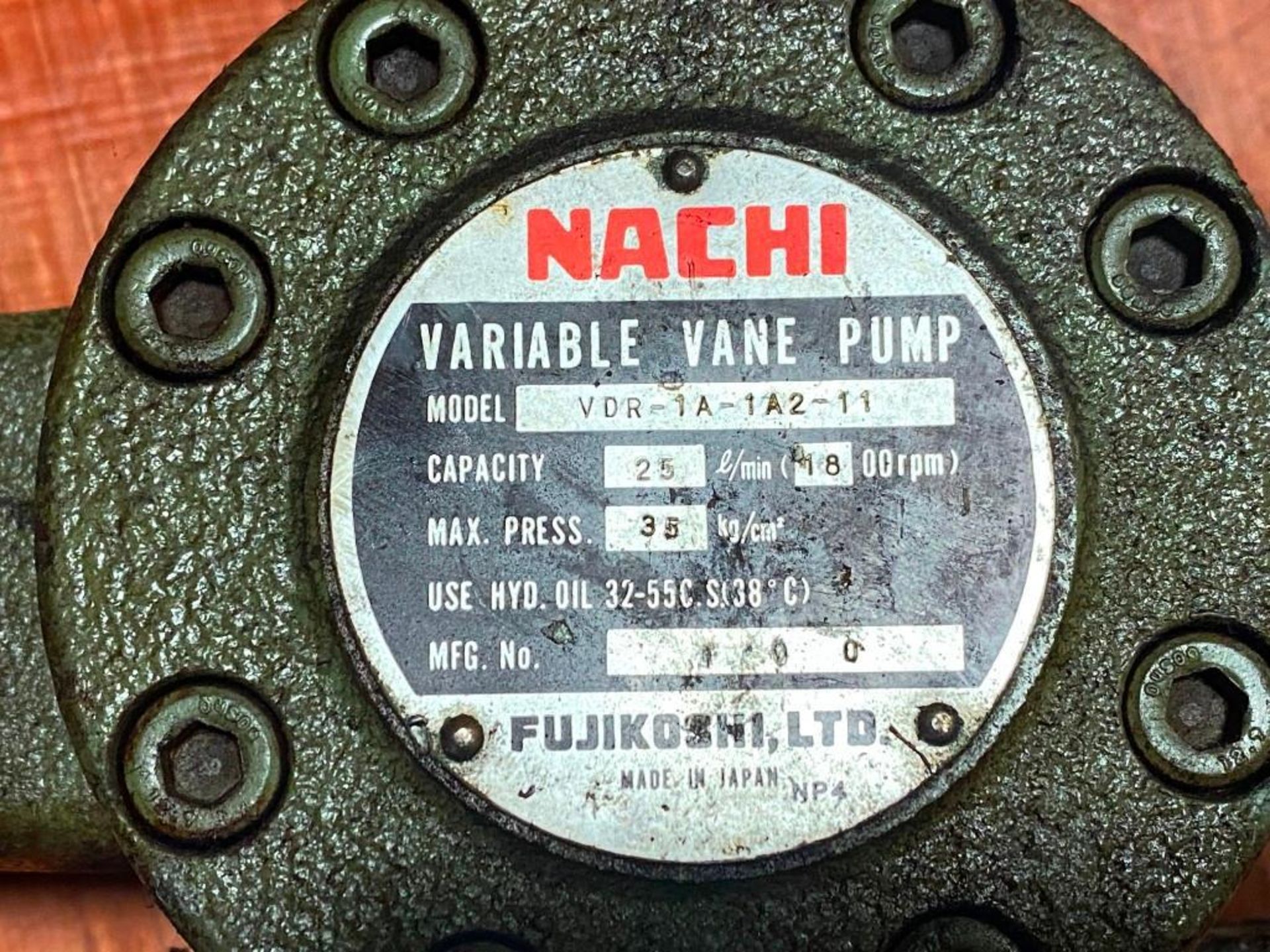 Lot of (2) Nachi #VDR-1A-1A2-11 Variable Vane Pumps - Image 4 of 4