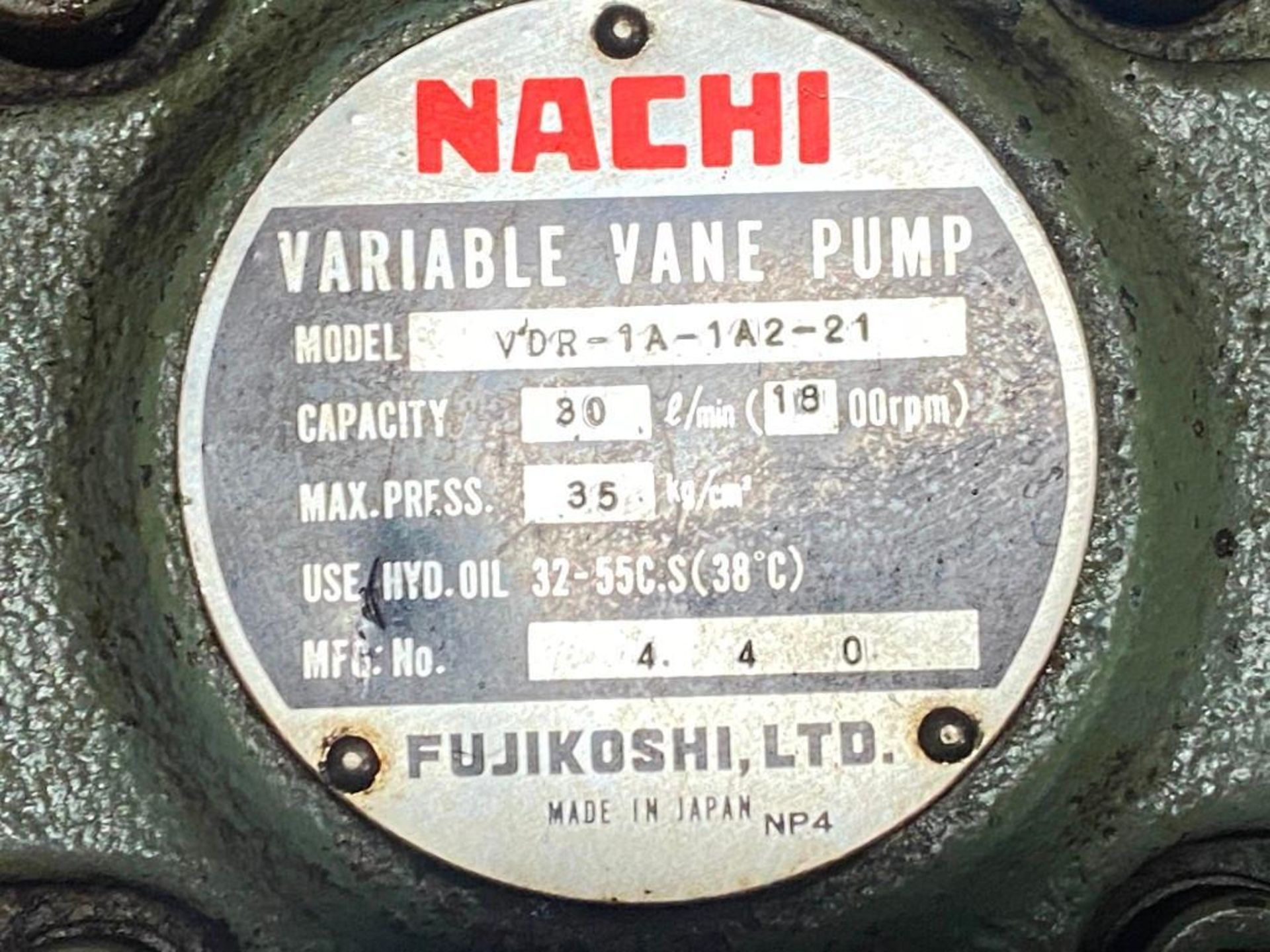 Lot of (2) Nachi #VDR-1A-1A2-21 Variable Vane Pumps - Image 4 of 4