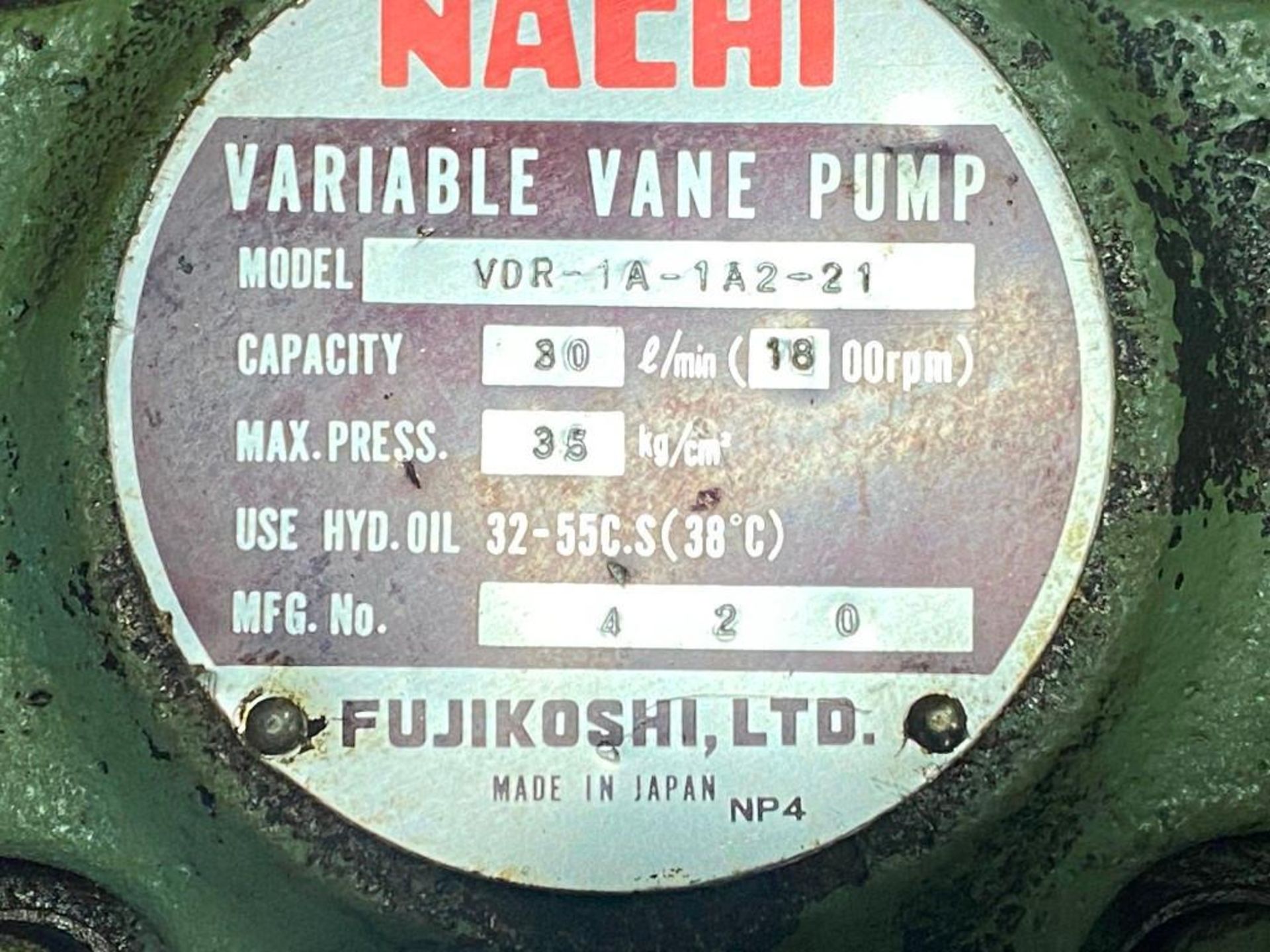 Lot of (2) Nachi #VDR-1A-1A2-21 Variable Vane Pumps - Image 3 of 4