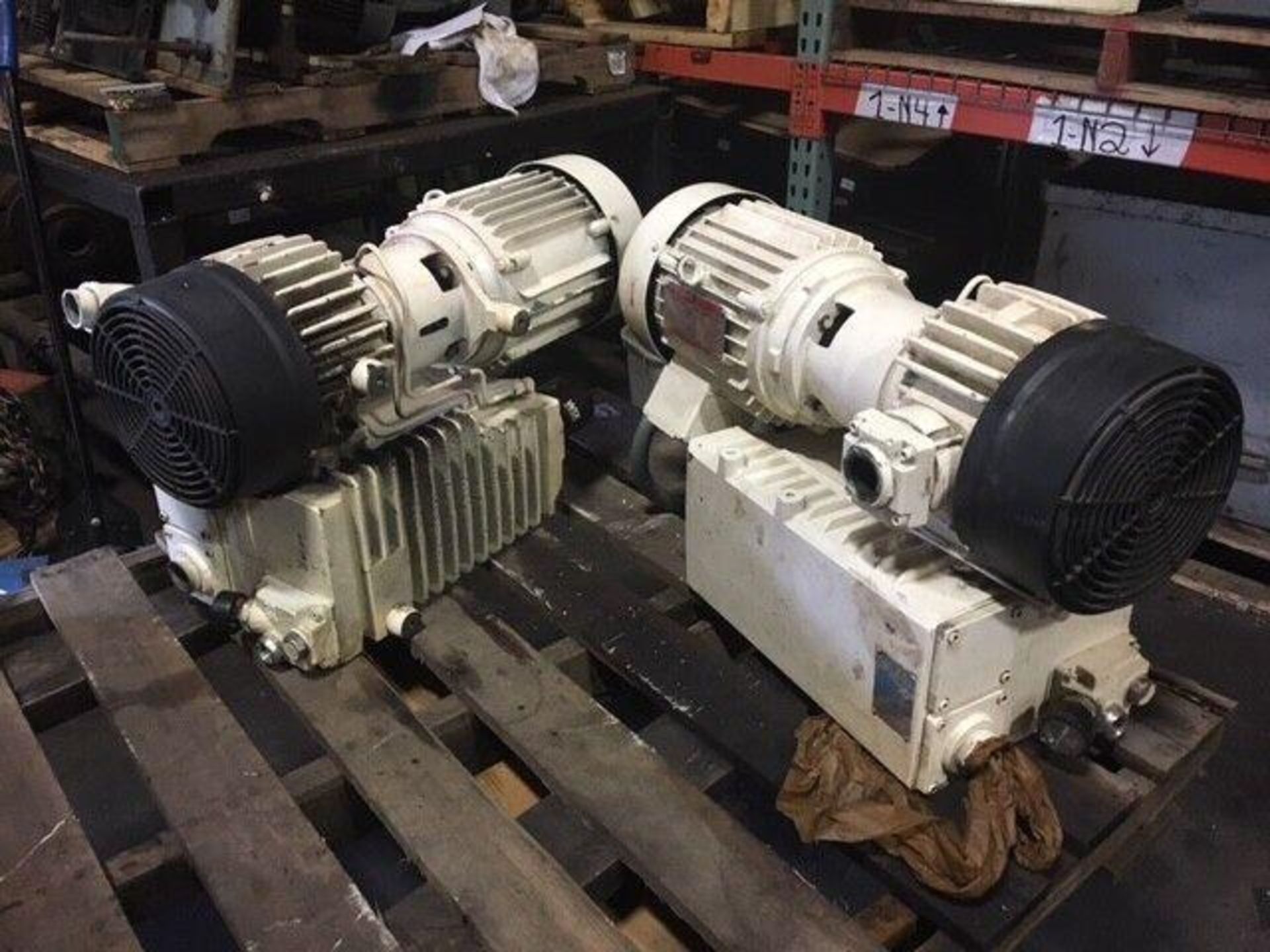 Lot of (2) Squire-Cogswell Aeros 3 HP Vacuum Pumps w/Motors, Model S3