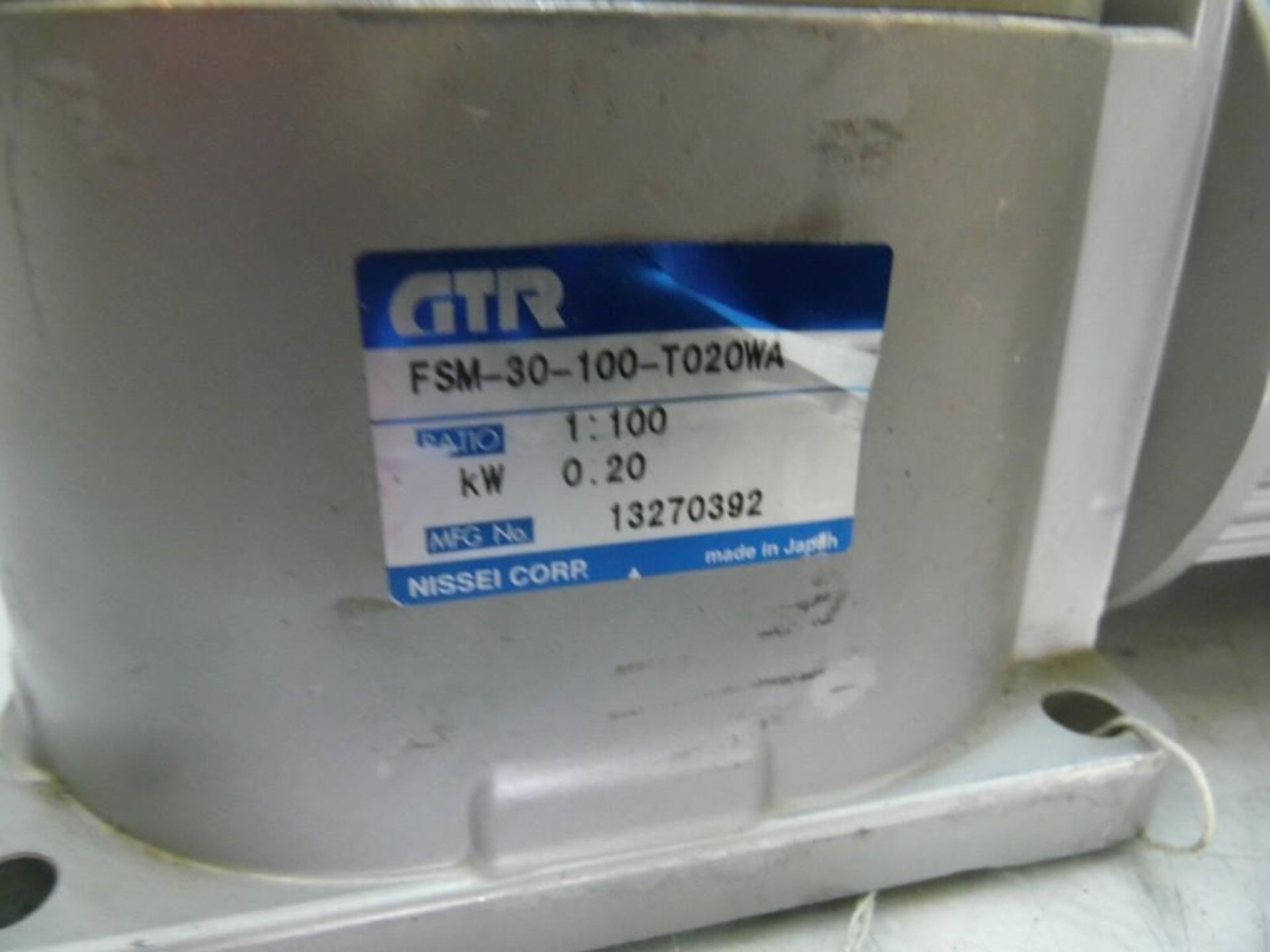 Lot of (2) GTR Induction Geared Motor, FSM-30-100-T020WA, 0.4 kW, Ratio 1:100 - Image 3 of 4