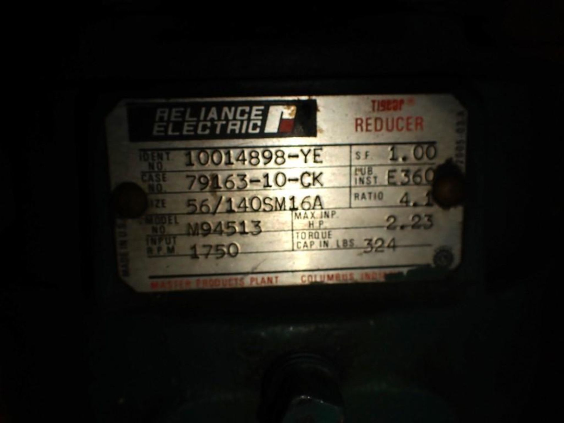 Reliance Motor w/Gear Reducer #T56H1024M-WE/M94513 - Image 5 of 5