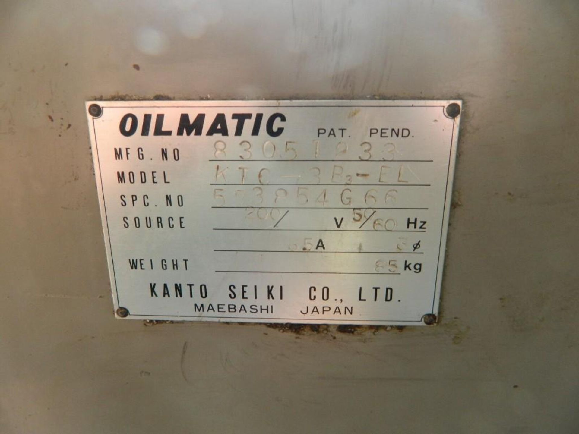 Oilmatic Automatic Oil Temperature Regulator, KTC-3B3-EL, 200V, W/ Aux Tank - Image 6 of 6