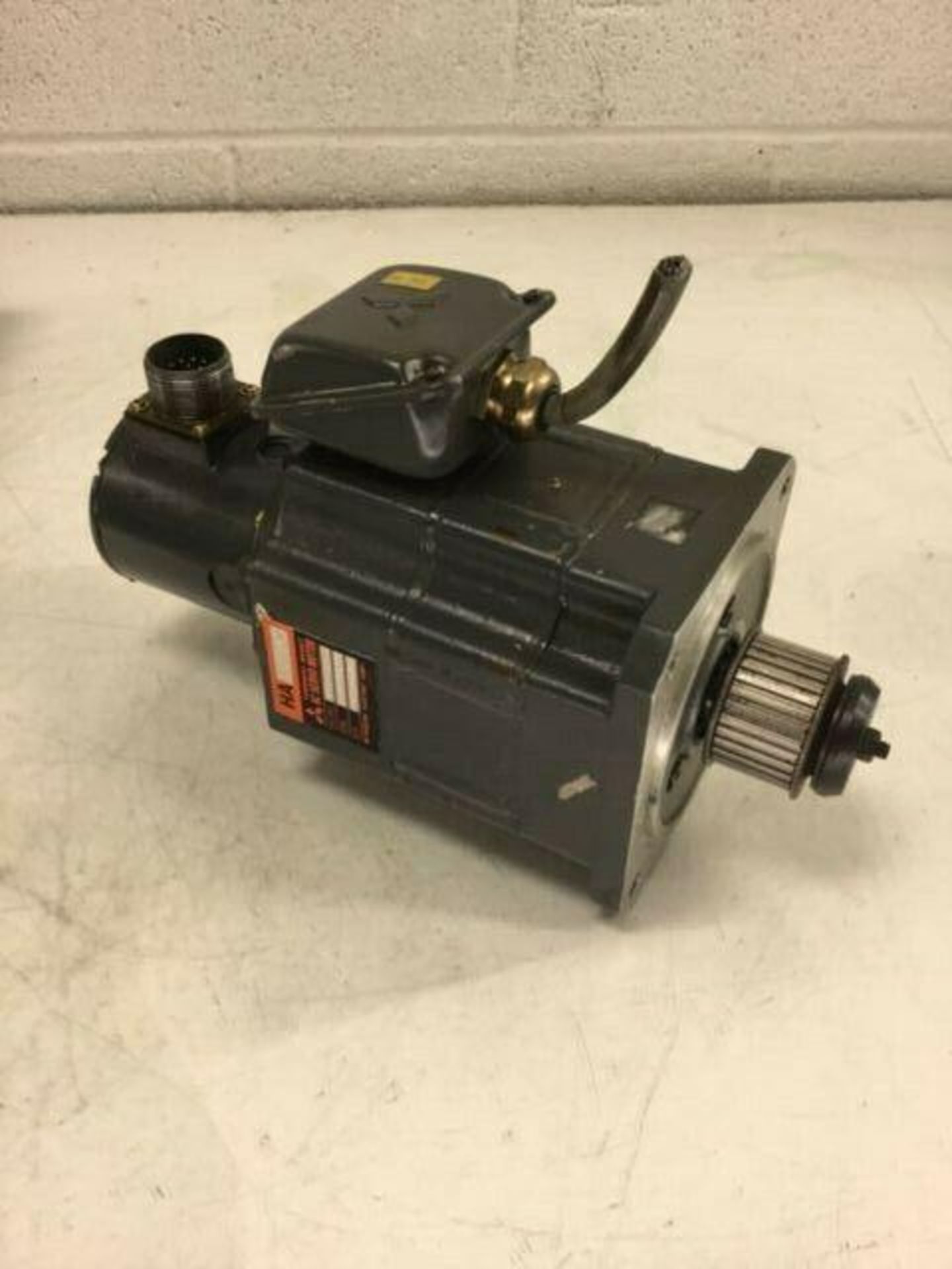 Lot of (2) Mitsubishi AC Servo Motor w/ Sanyo Denki Pickup Unit