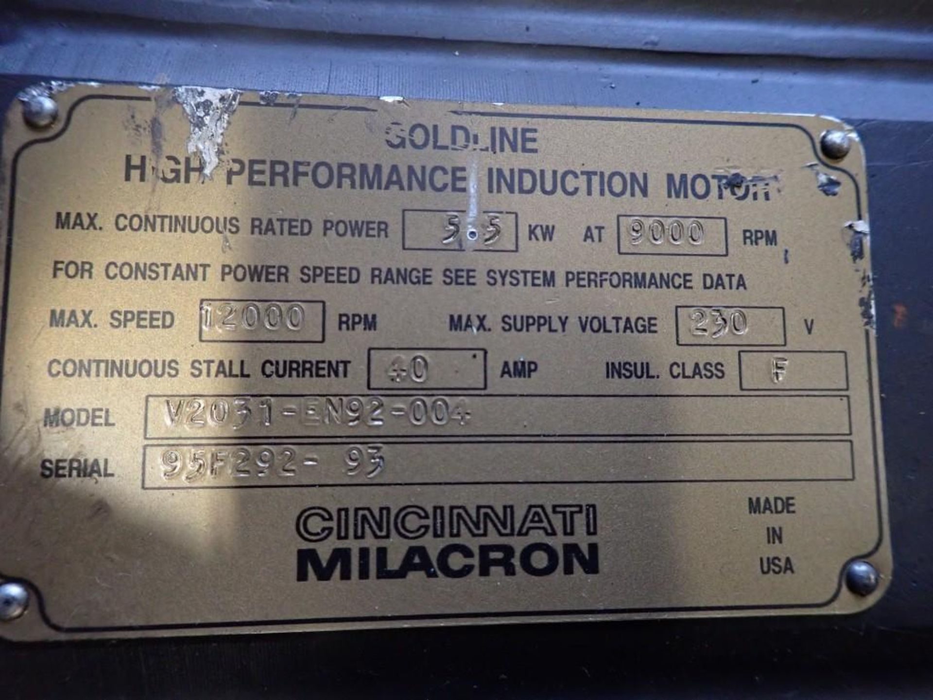 Goldline / Cincinnati #V2031-EN92-004 Servo Motor - Image 4 of 10