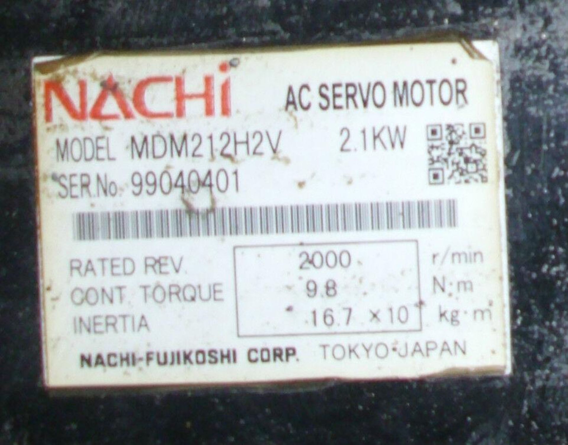 Nachi # MDM212H2V, 2.1 kW AC Servo Motor - Image 6 of 6