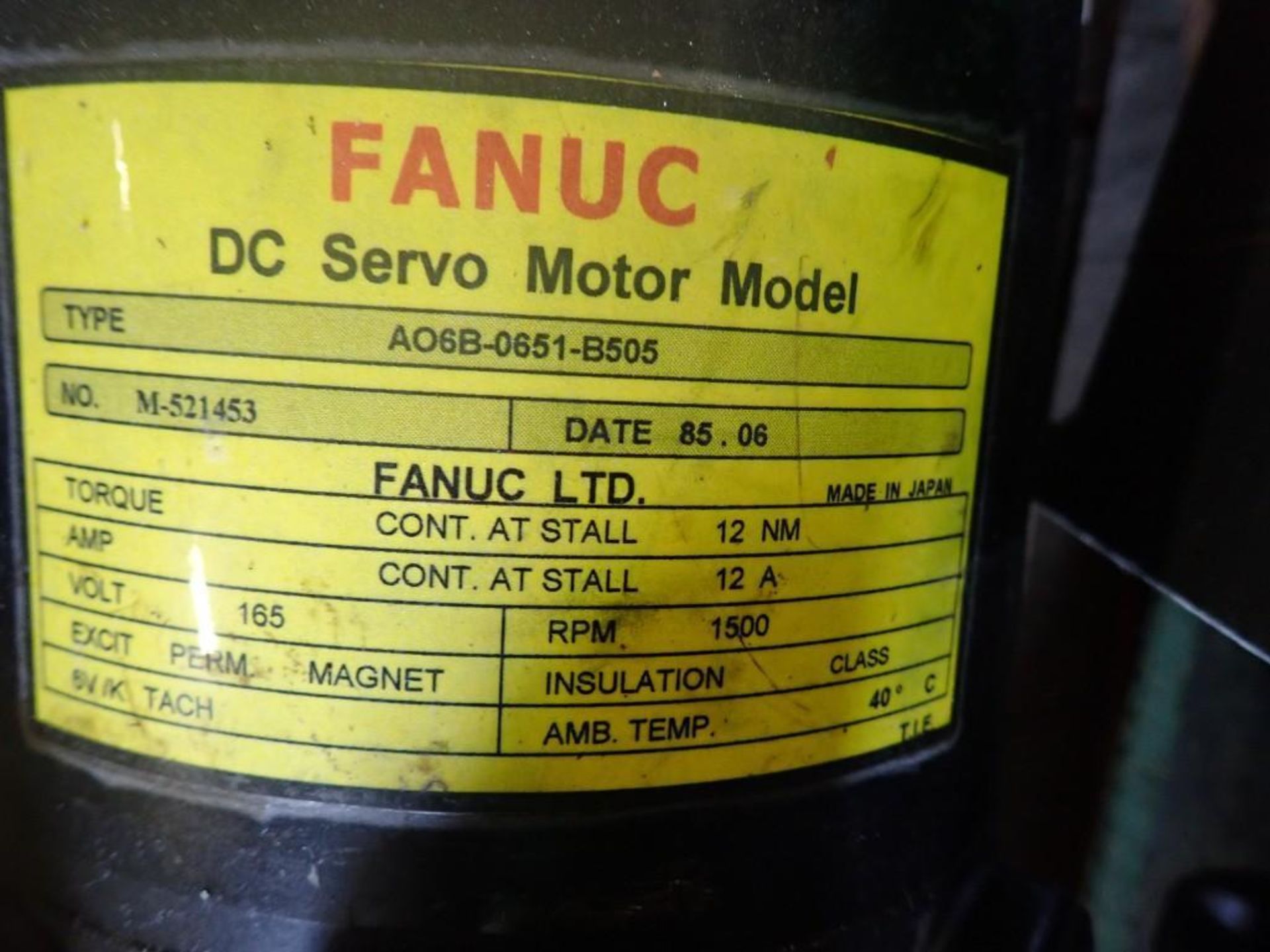 Fanuc #A06B-0651-B505 DC Servo Motor - Image 5 of 5