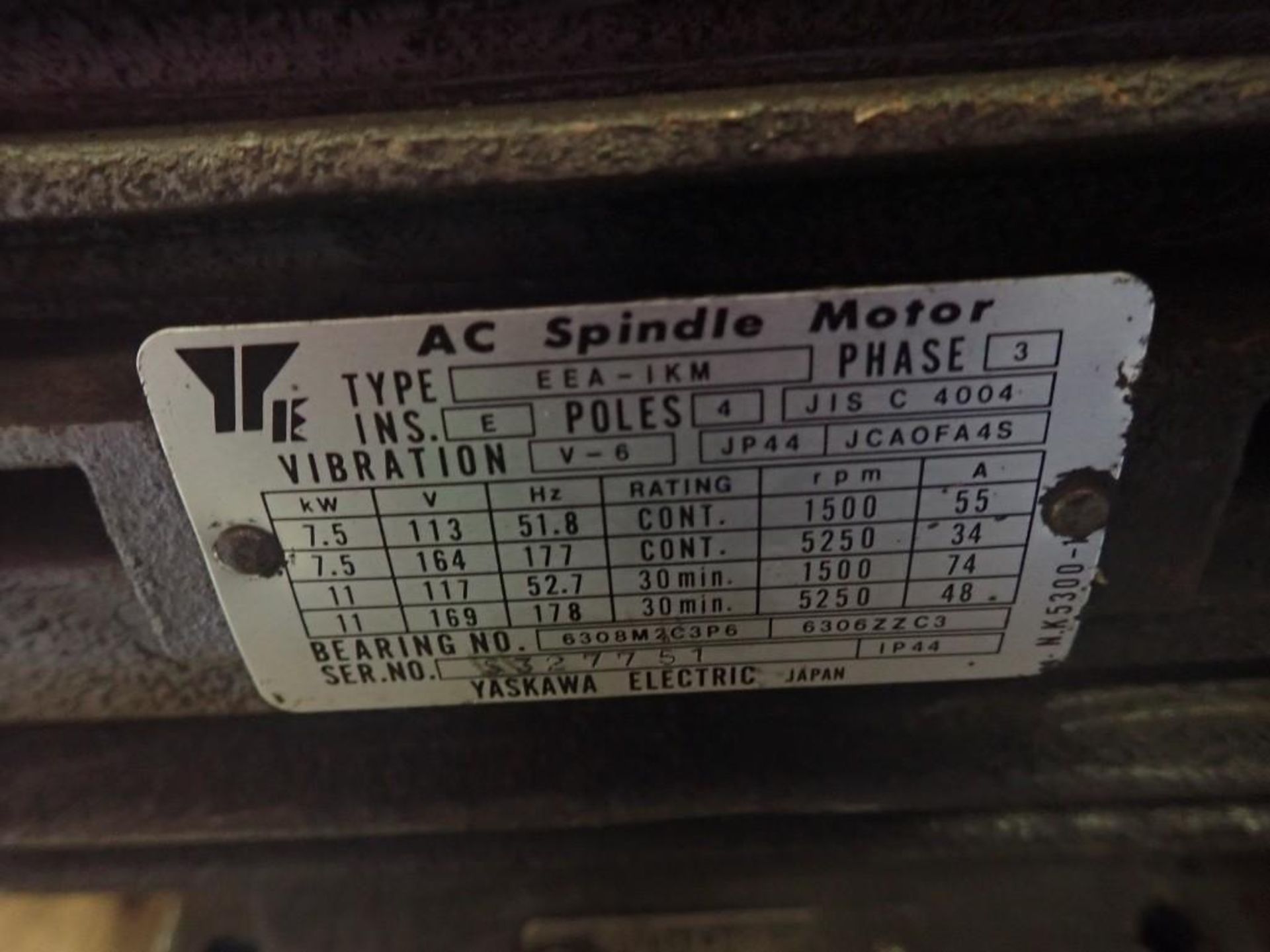 Yaskawa AC Spindle Motor EEA-IKM - Image 4 of 4