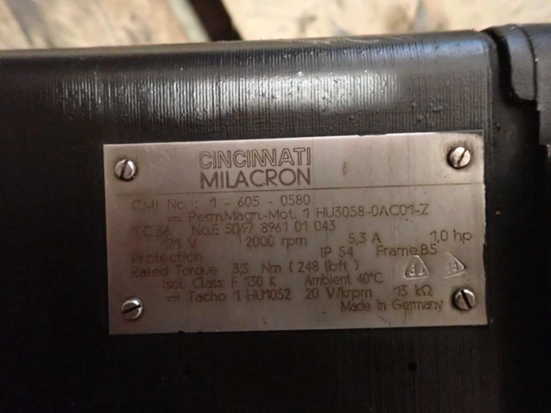 Lot of (2) Cincinnati Milacron #1 HU3058-0AC01-Z Servo Motors - Image 4 of 5