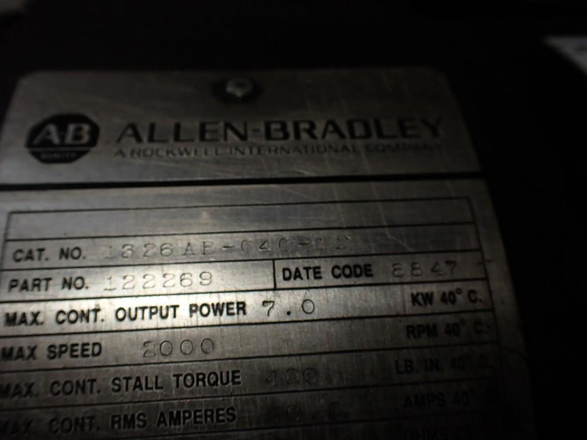 Lot of (4) Allen Bradley Bulletin 1326 AC Servo Motor - Image 6 of 9