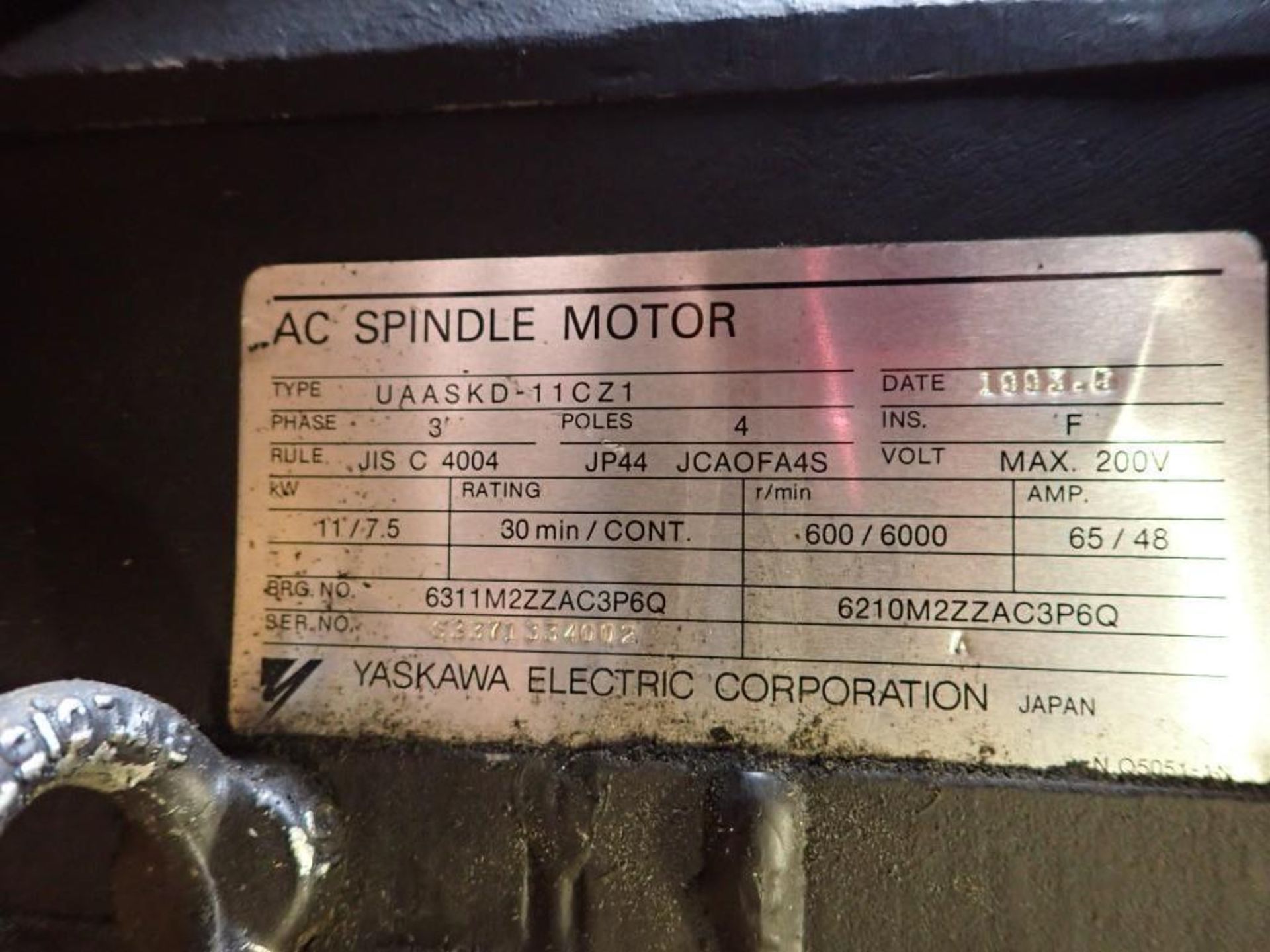 Yaskawa #UAASKD-11CZ1 Spindle Motor - Image 9 of 9